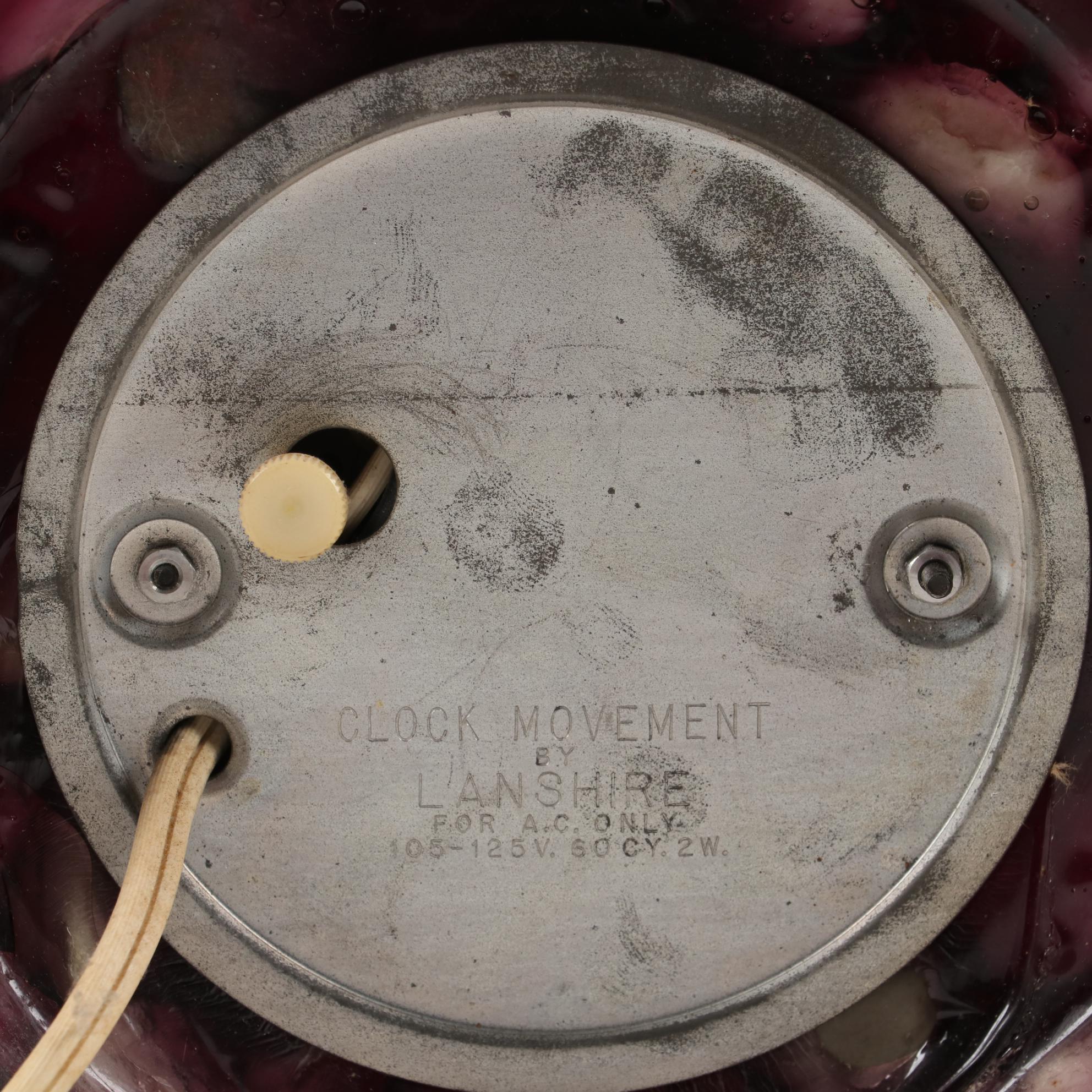 Lanshire Cast Resin and Pebble "Vomit Art" Electric Clock, circa 1960s