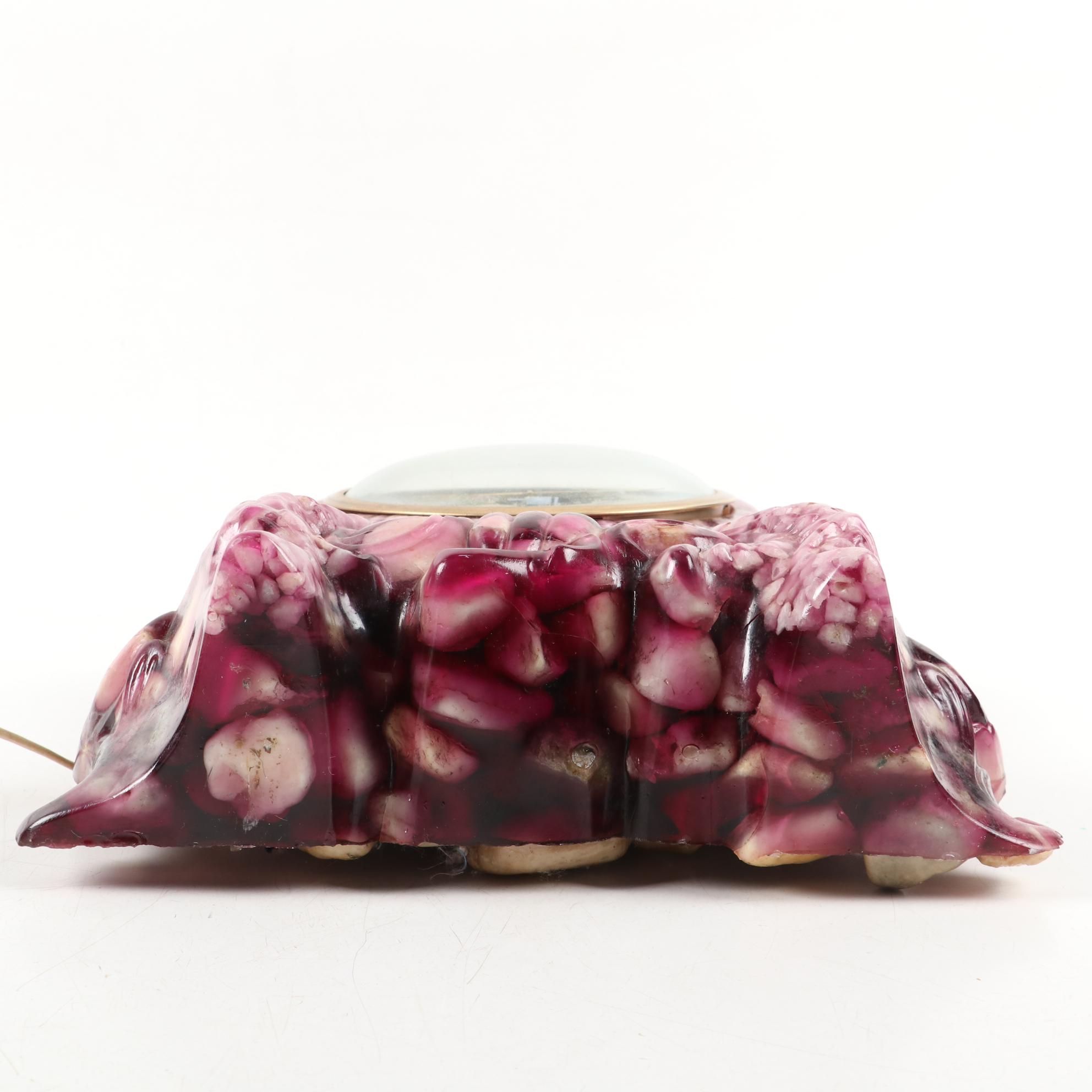 Lanshire Cast Resin and Pebble "Vomit Art" Electric Clock, circa 1960s