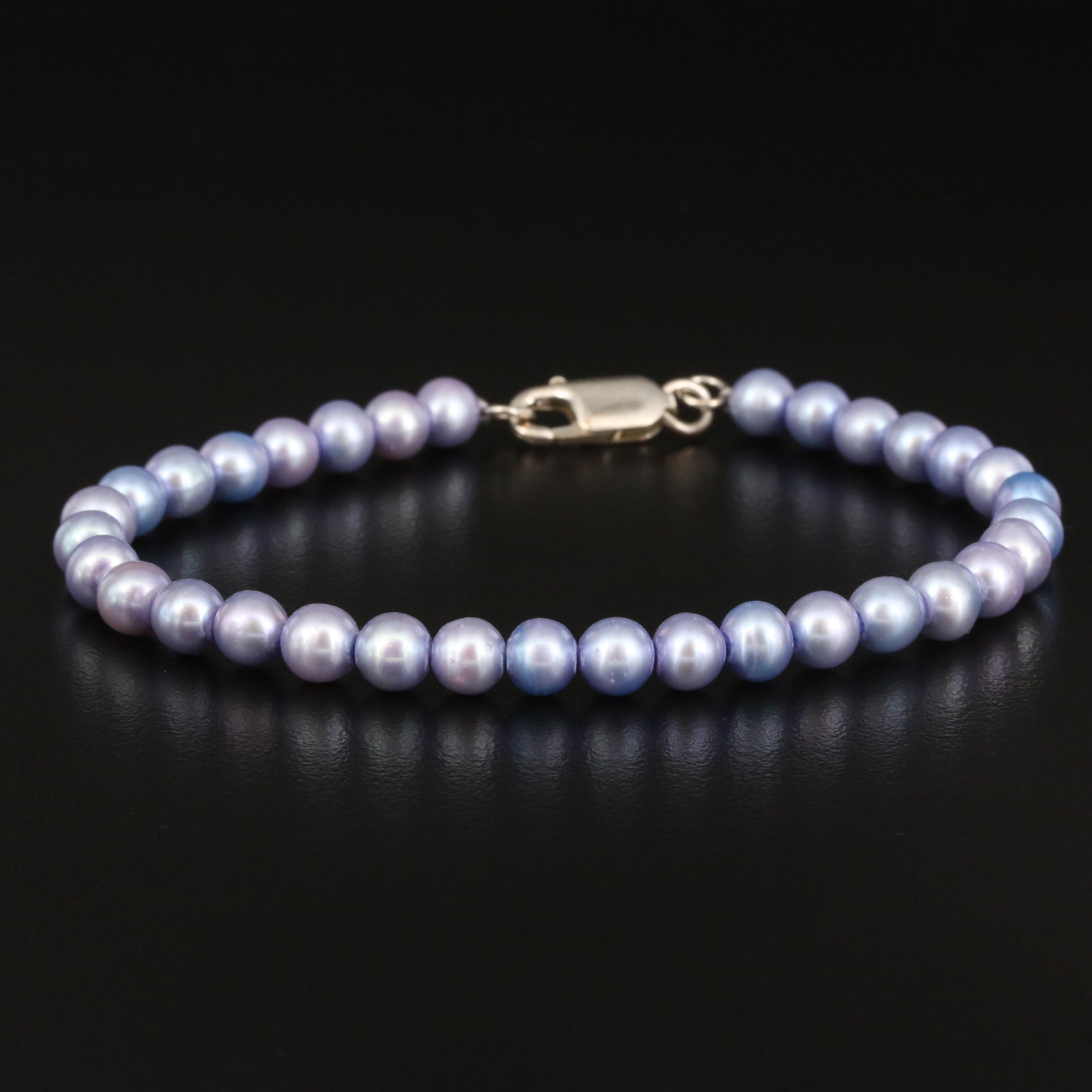 Pearl Bracelet and Earring Set with Sterling Components