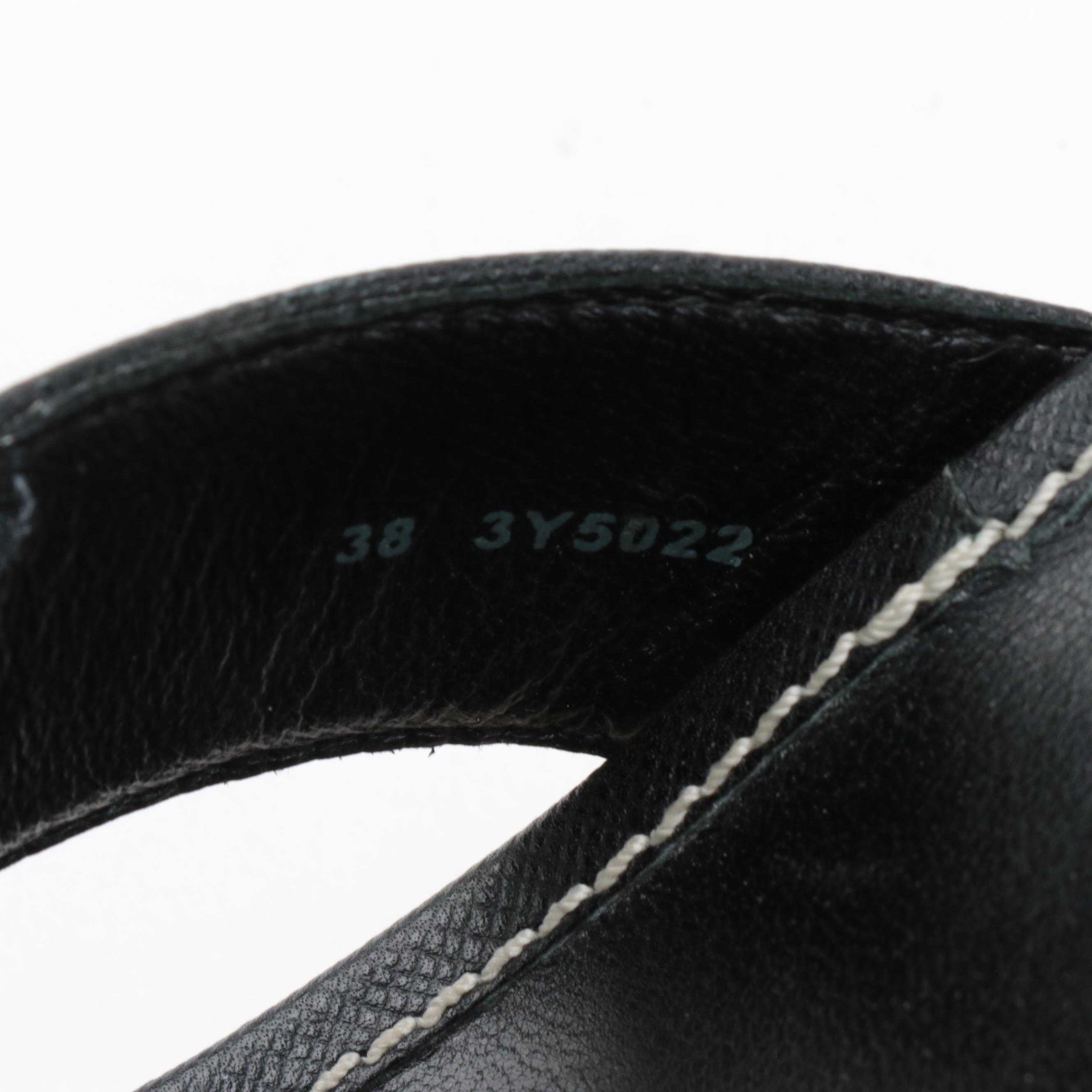 Prada Sport Espadrille Wedge Sandals in Black Saffiano Leather