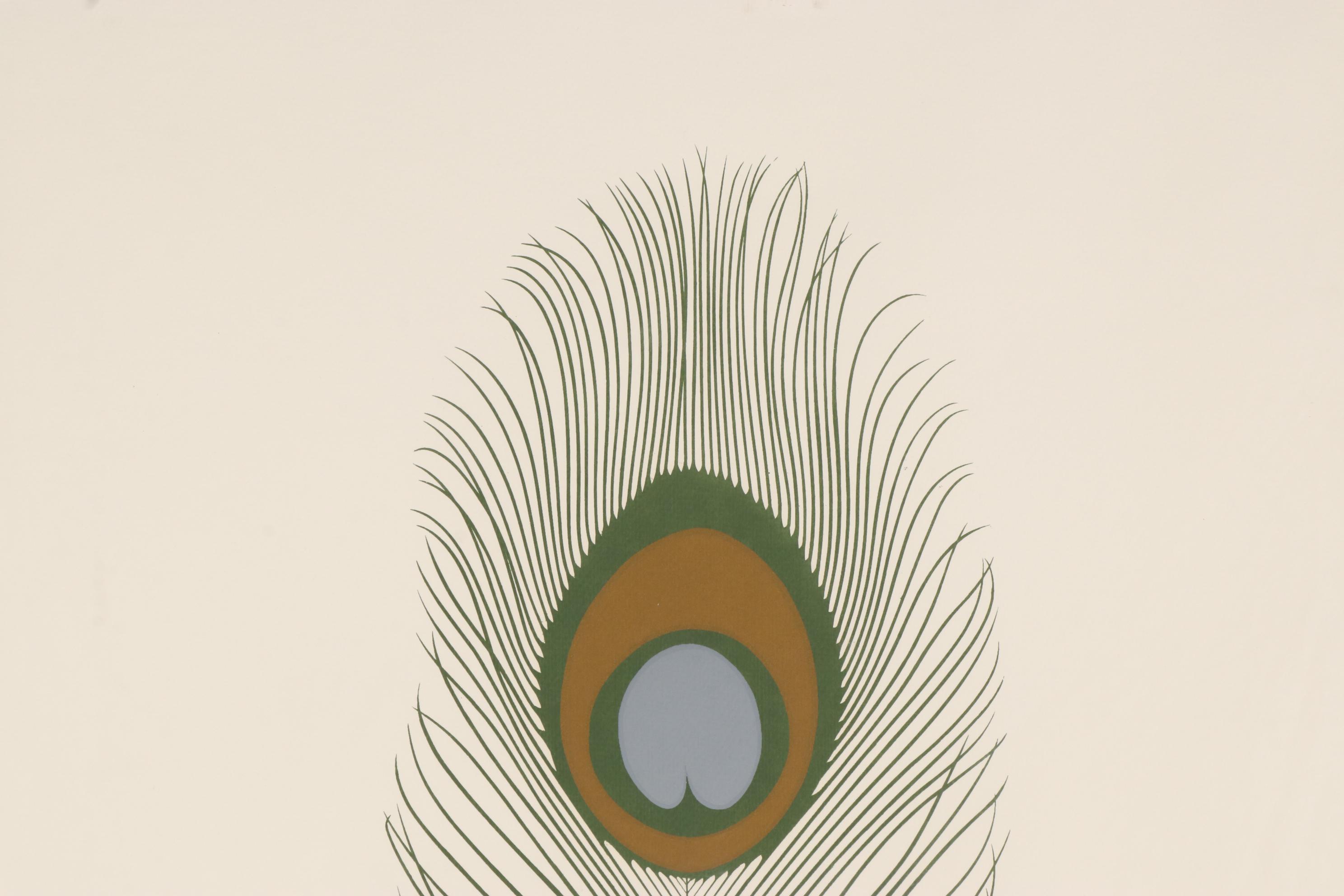 P. Chu Serigraph of Peacock Feather, Late 20th-21st Century