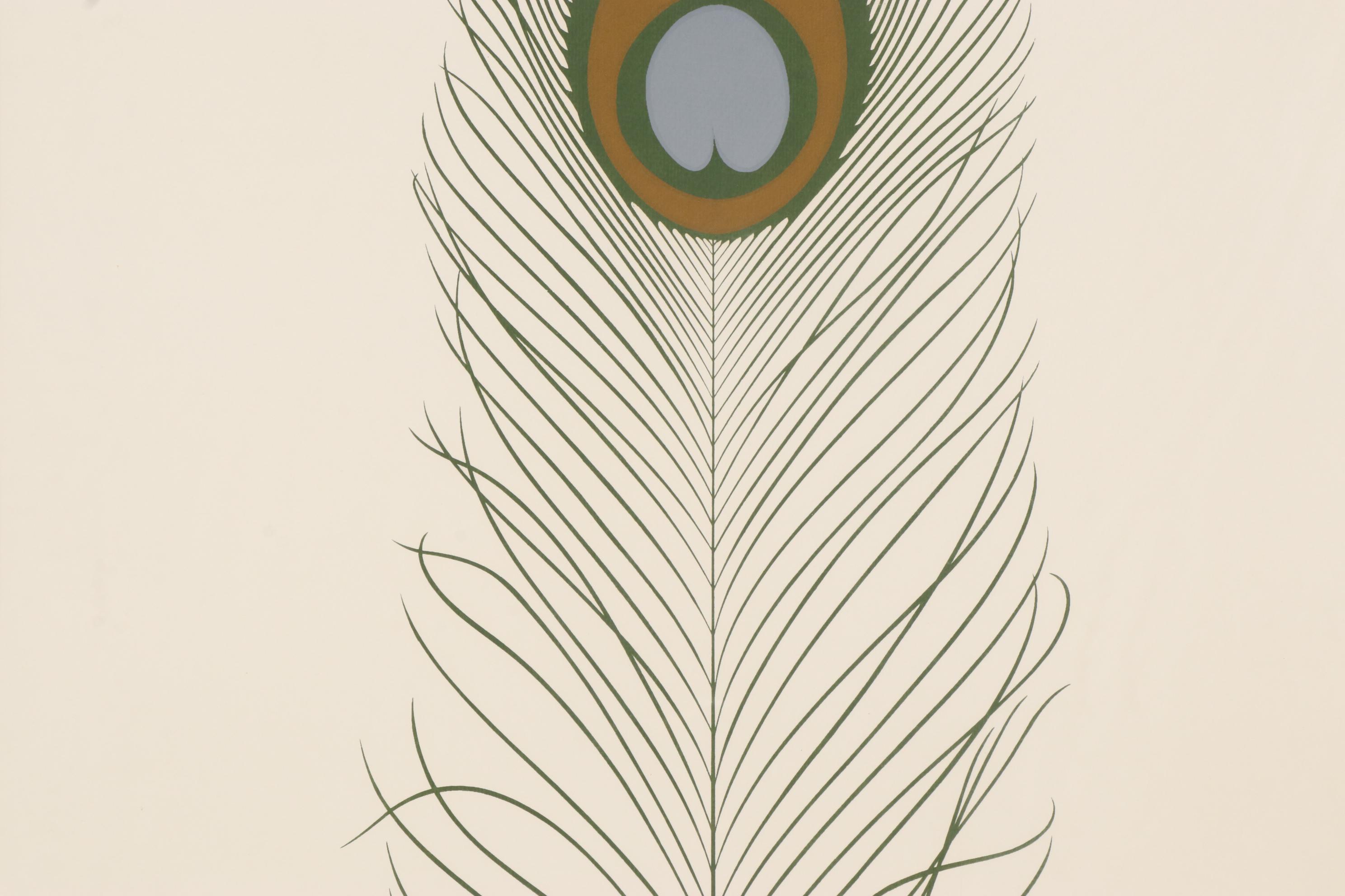 P. Chu Serigraph of Peacock Feather, Late 20th-21st Century