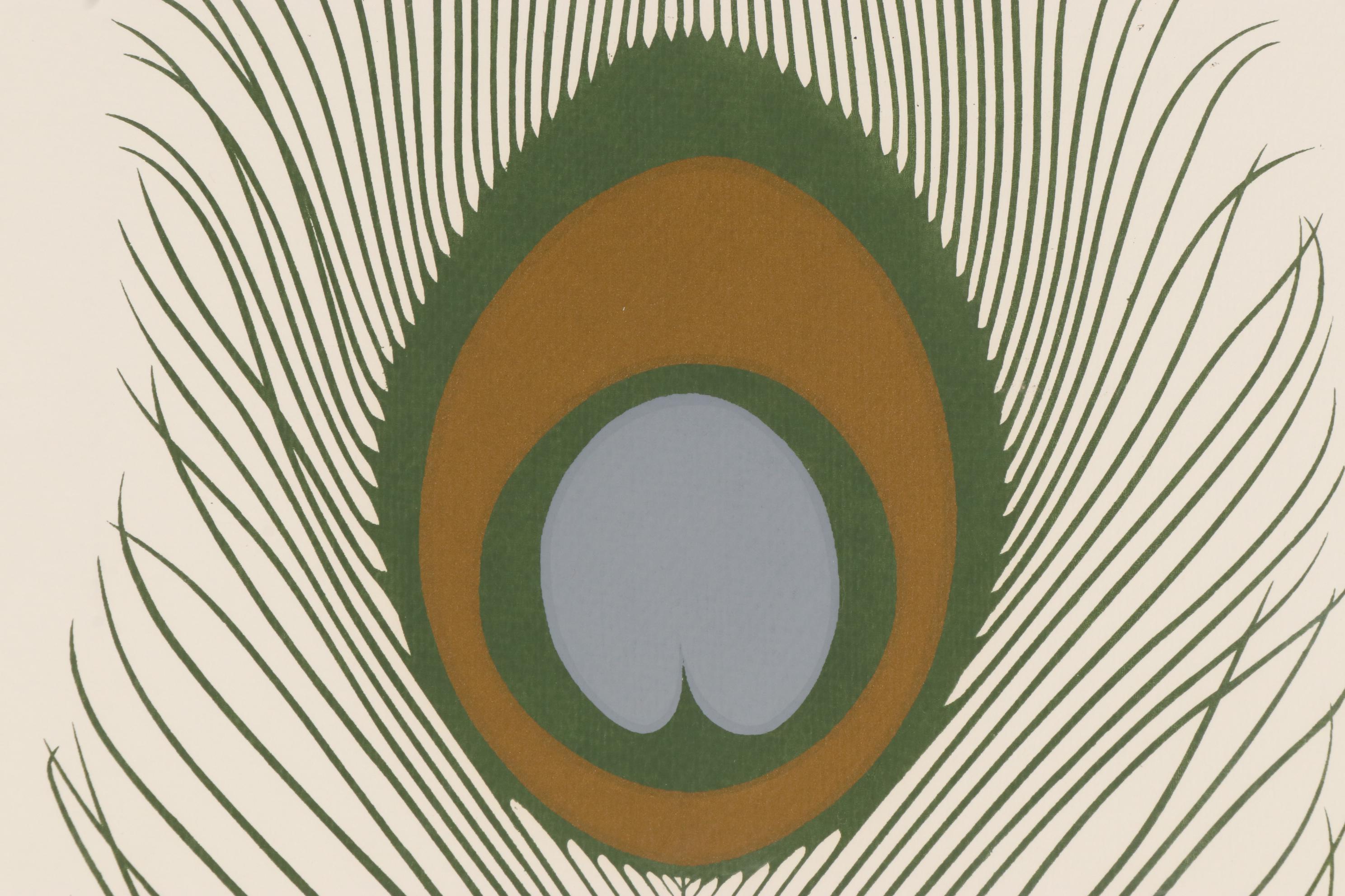 P. Chu Serigraph of Peacock Feather, Late 20th-21st Century