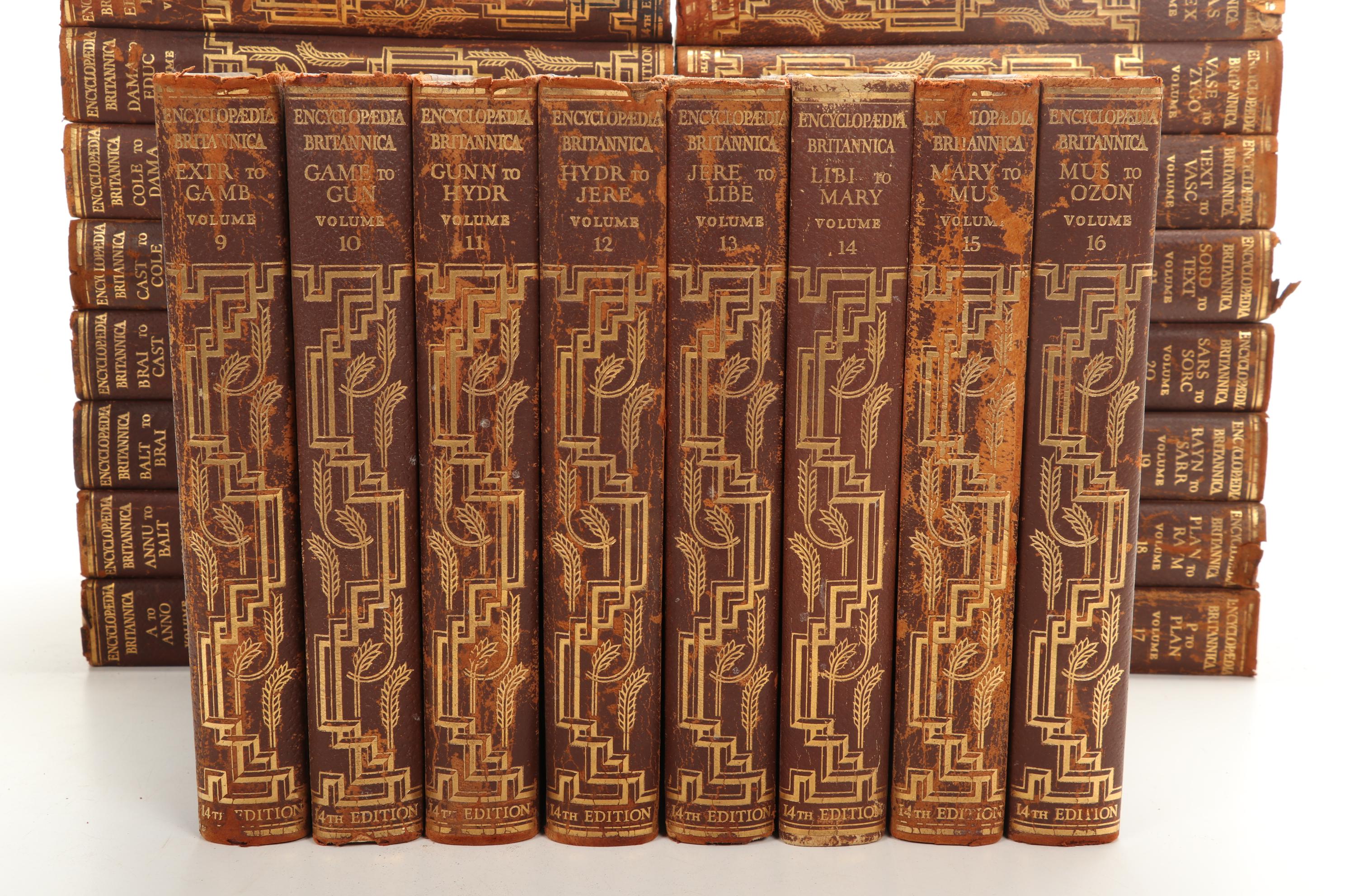 Complete "The Encyclopædia Britannica" Fourteenth Edition Twenty-Four Volume Set