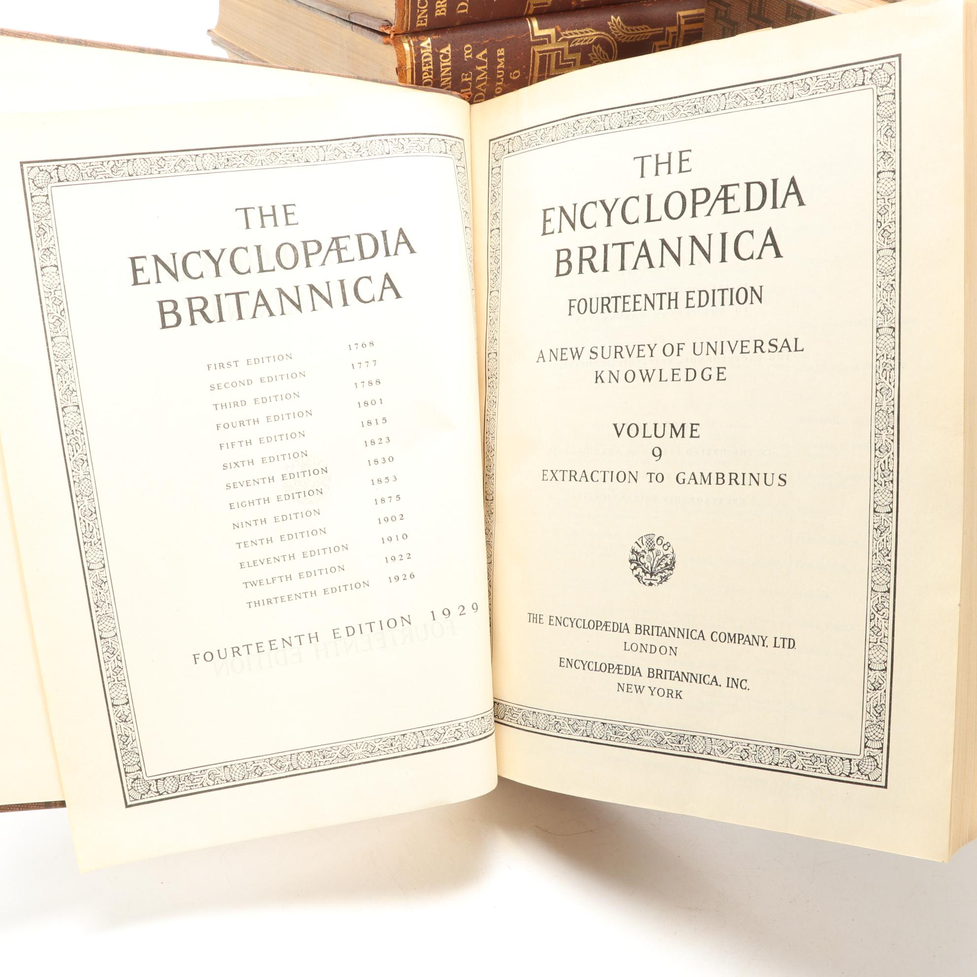 Complete "The Encyclopædia Britannica" Fourteenth Edition Twenty-Four Volume Set