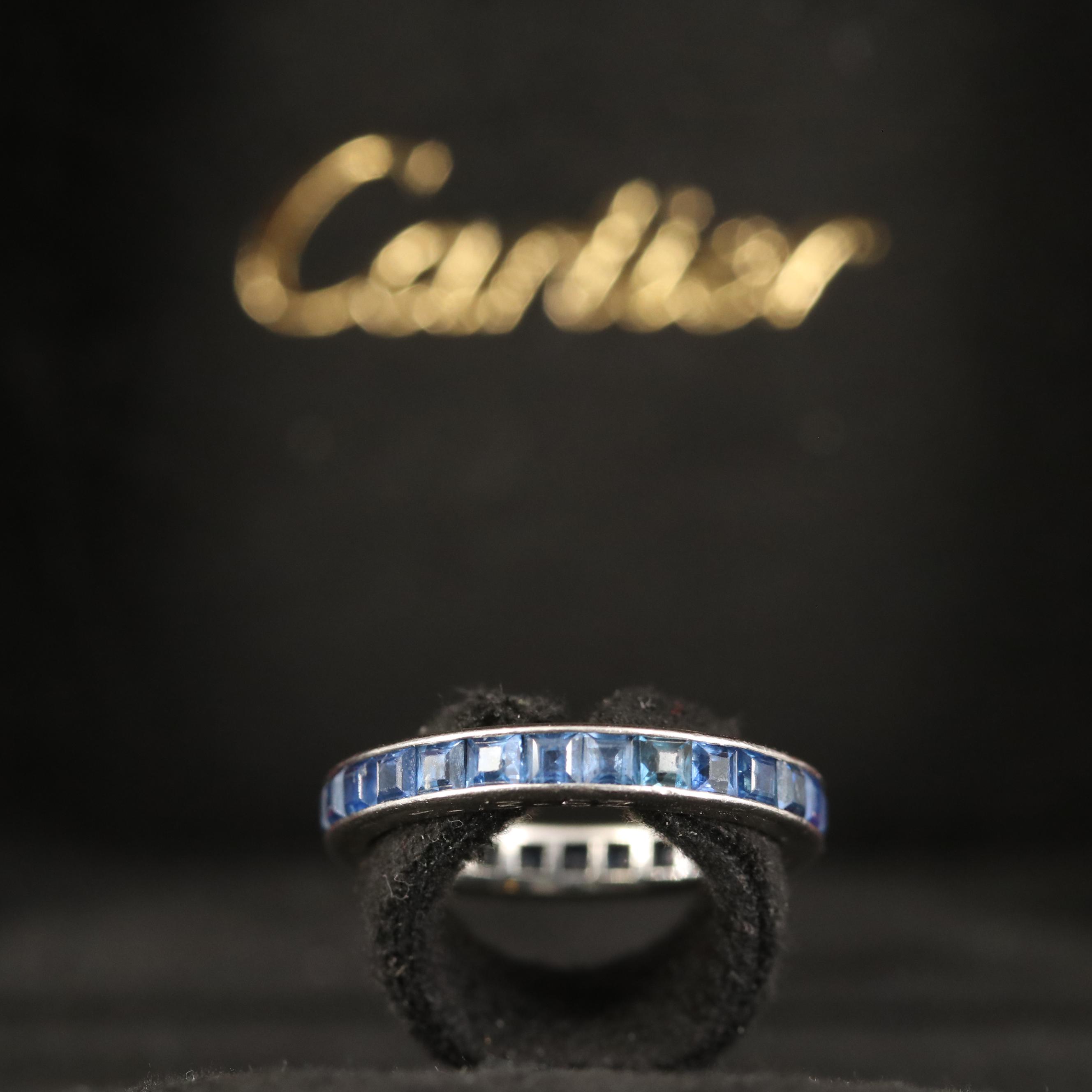 Vintage Cartier Platinum Sapphire Eternity Band