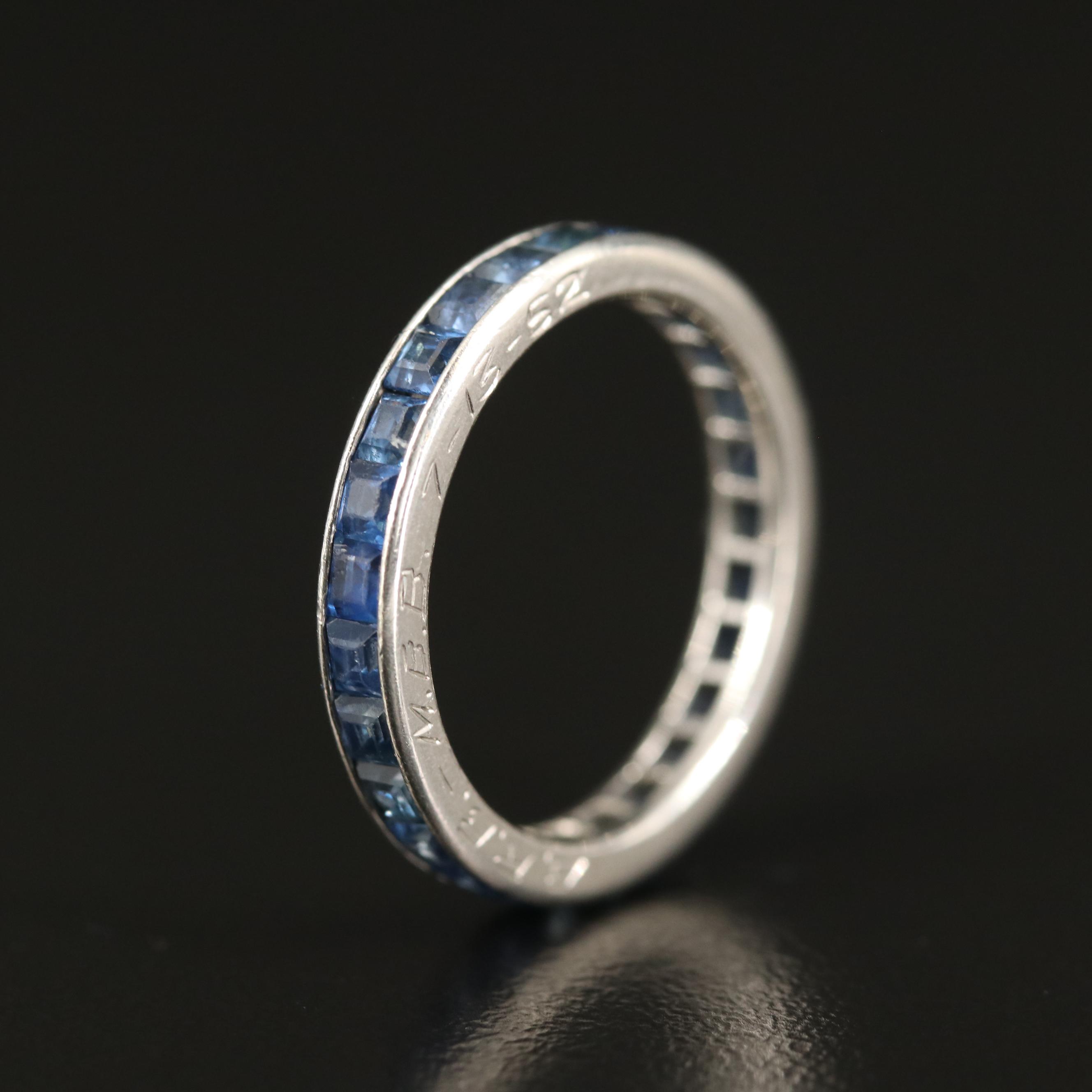 Vintage Cartier Platinum Sapphire Eternity Band