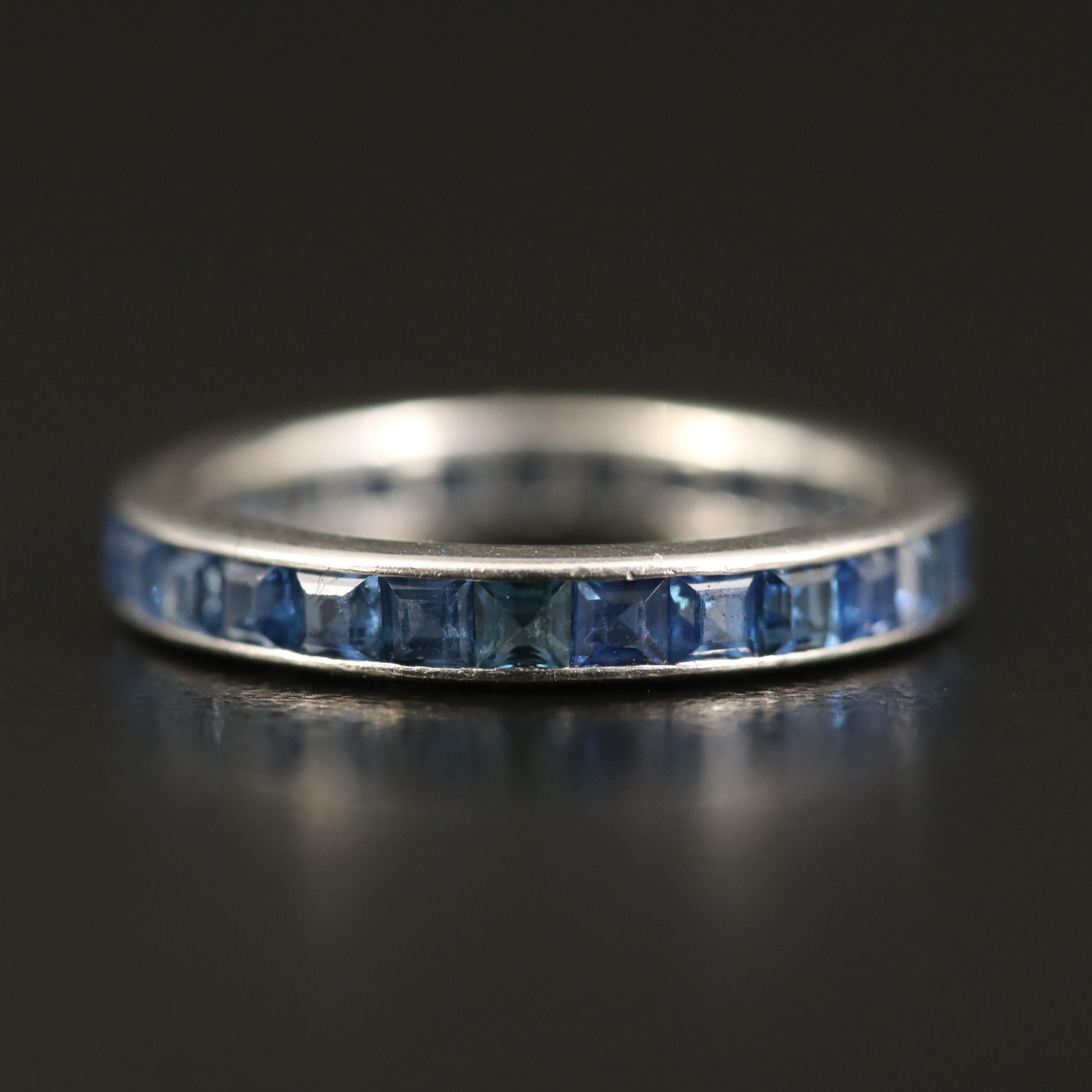 Vintage Cartier Platinum Sapphire Eternity Band