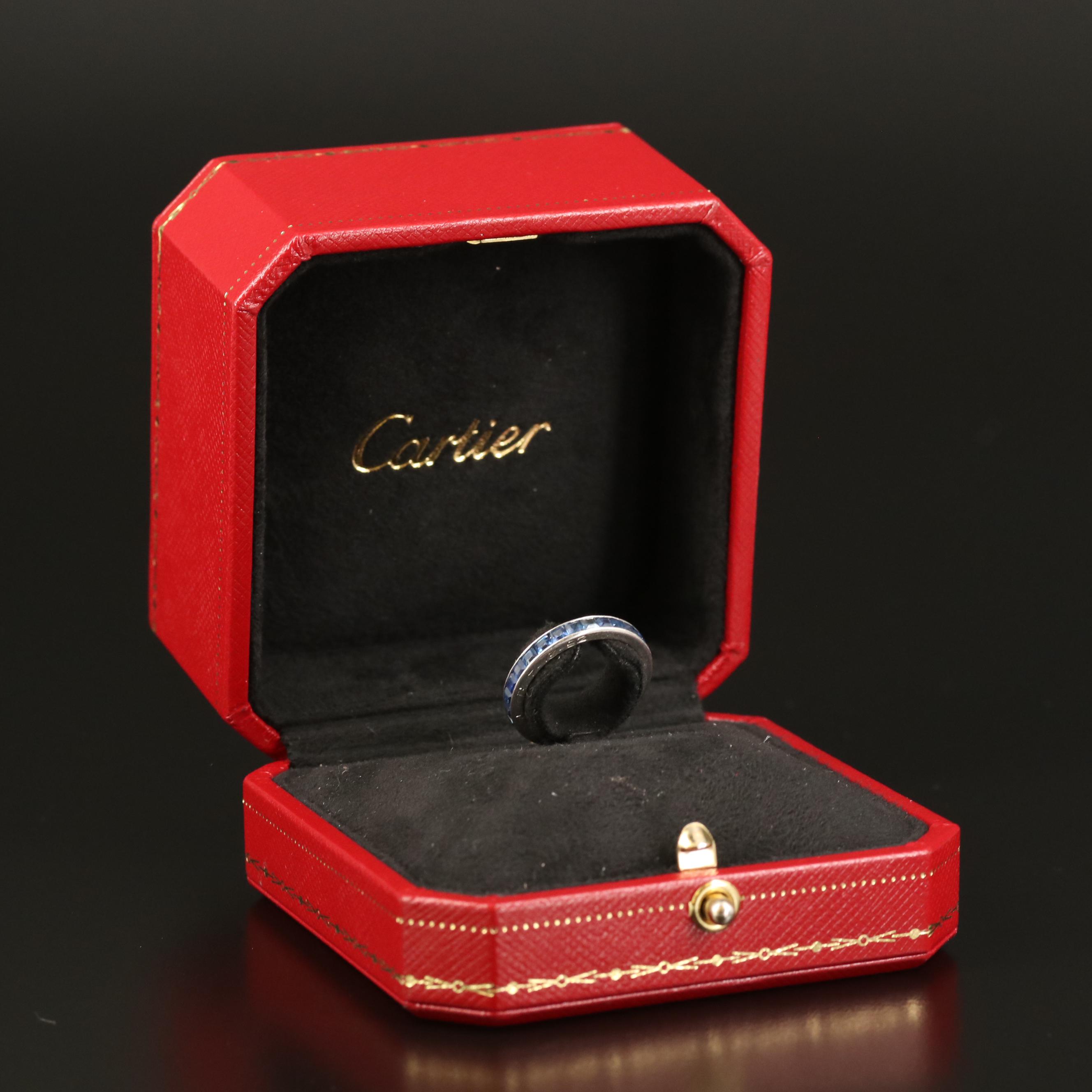 Vintage Cartier Platinum Sapphire Eternity Band