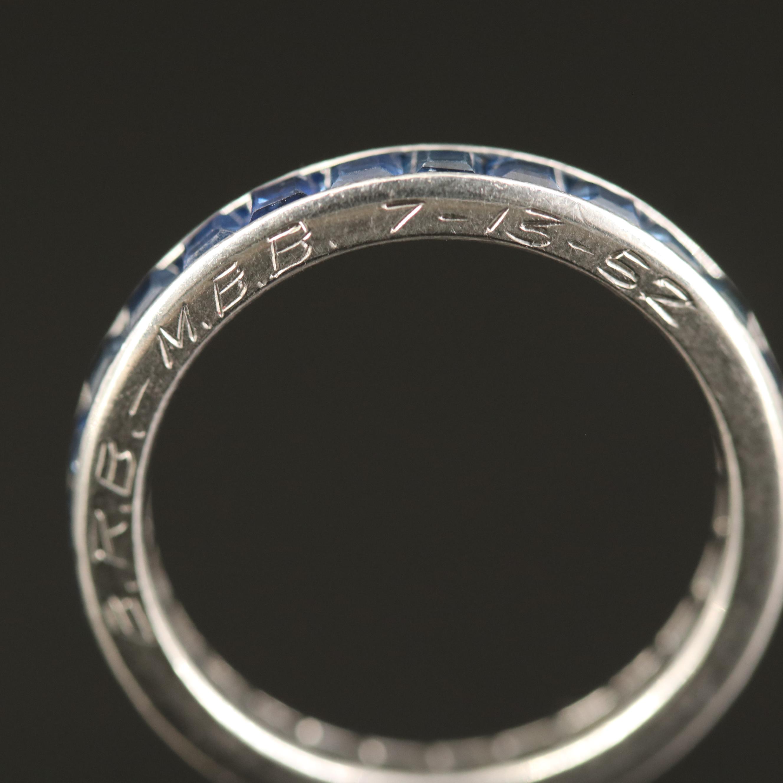 Vintage Cartier Platinum Sapphire Eternity Band