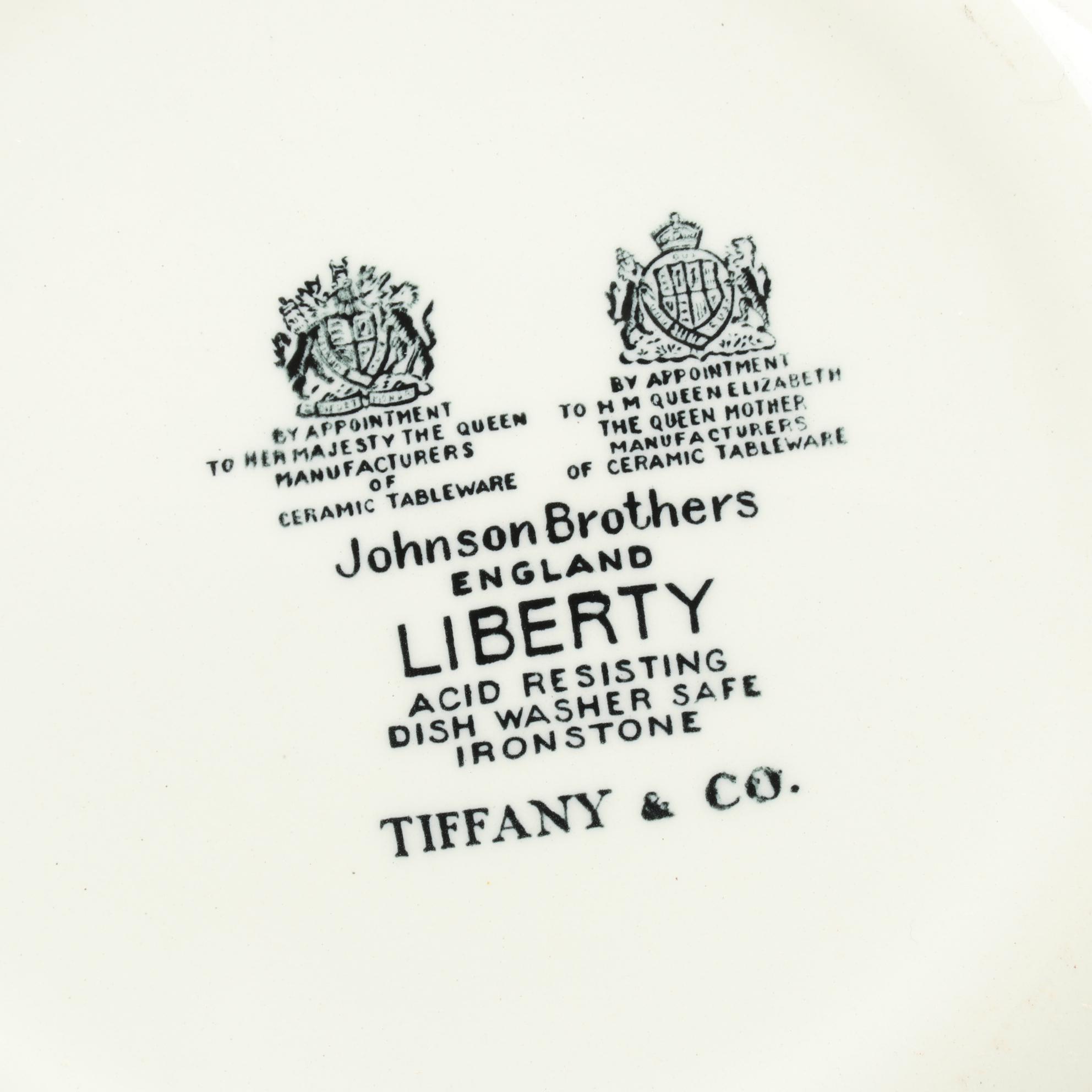 Johnson Brothers for Tiffany & Co. "Liberty" Ironstone Plates