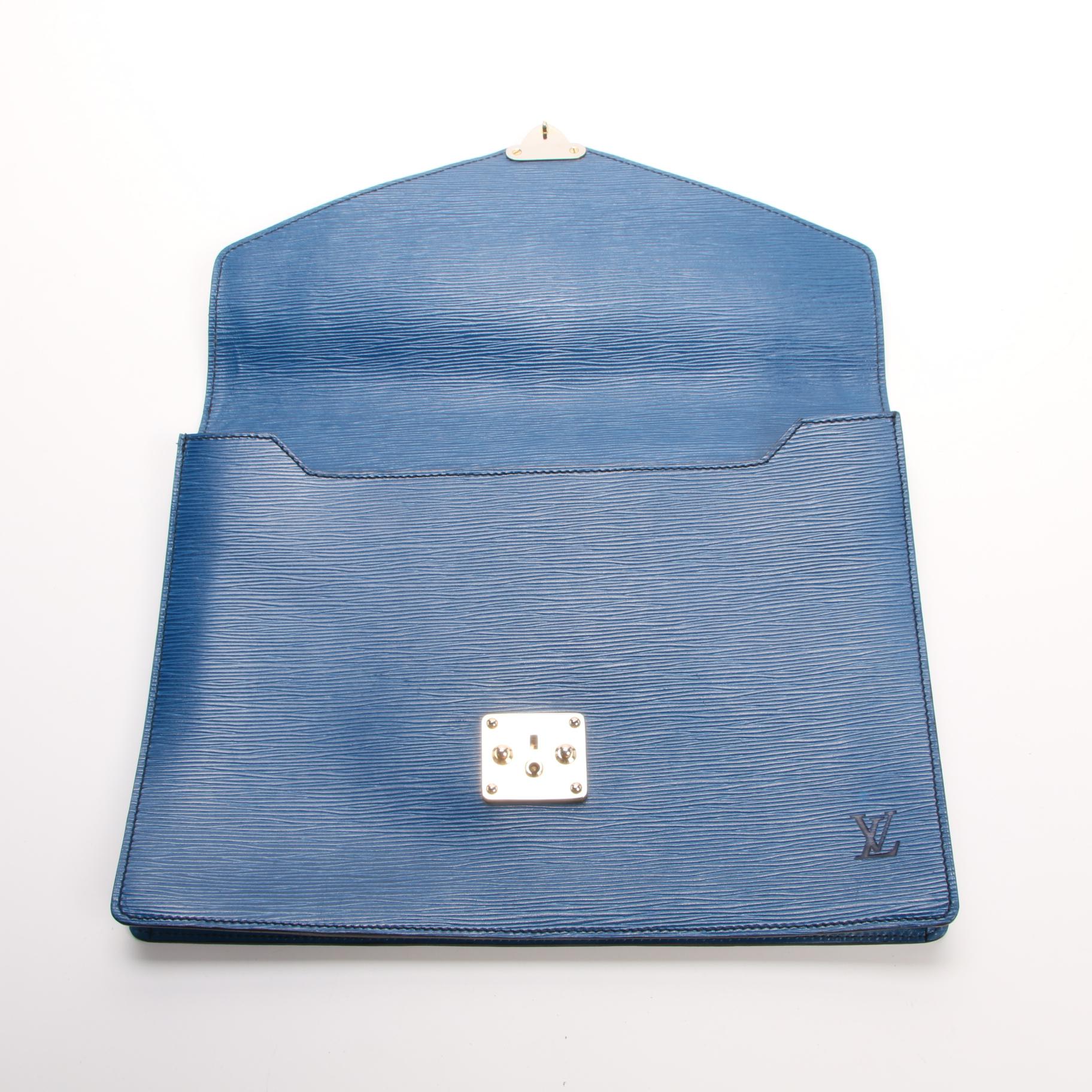 Louis Vuitton Porte Document Senateur in Toledo Blue Epi Leather
