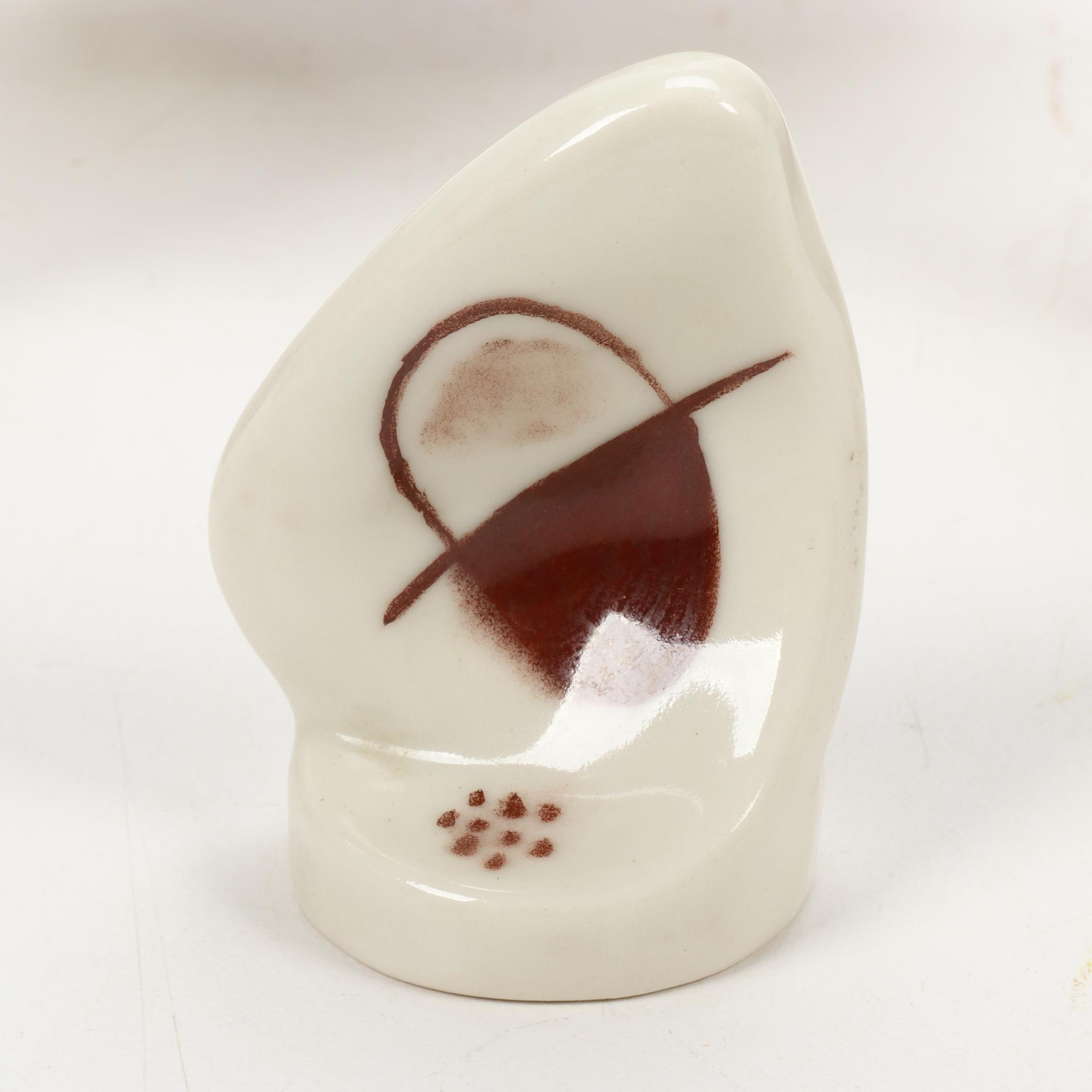 Paul Bogatay Studio Pottery Saki Bottle and Cups, Mid-20th Century