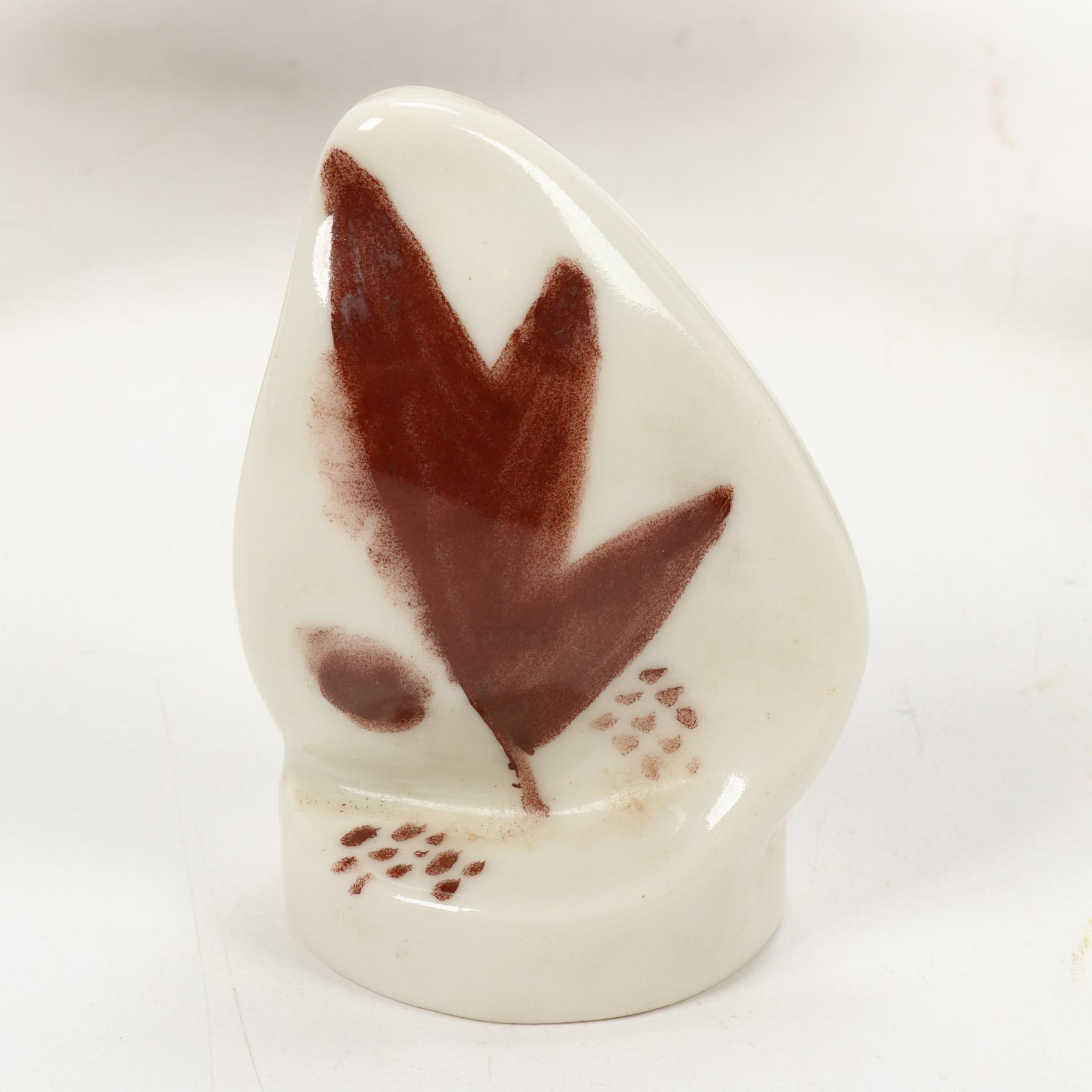 Paul Bogatay Studio Pottery Saki Bottle and Cups, Mid-20th Century