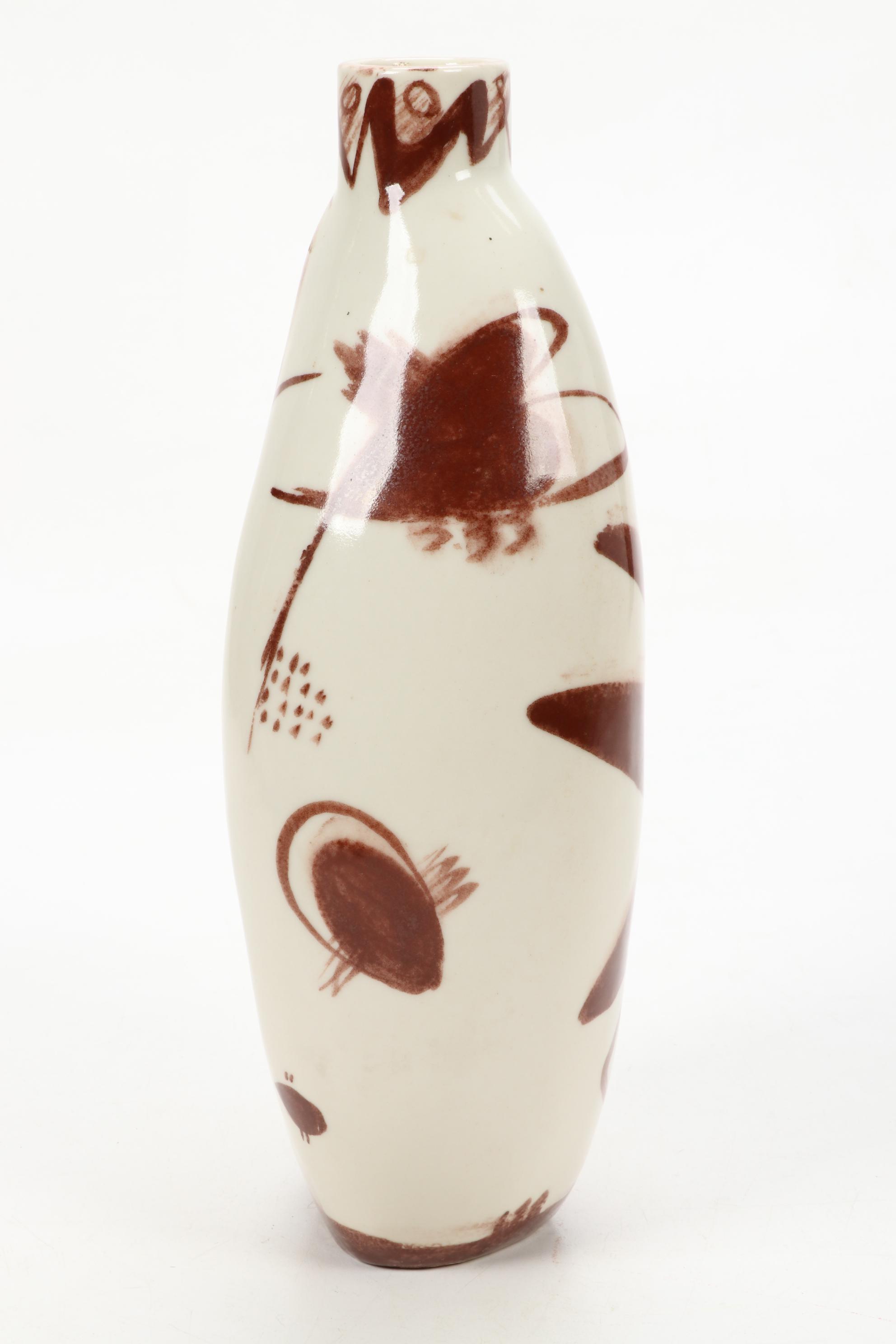 Paul Bogatay Studio Pottery Saki Bottle and Cups, Mid-20th Century