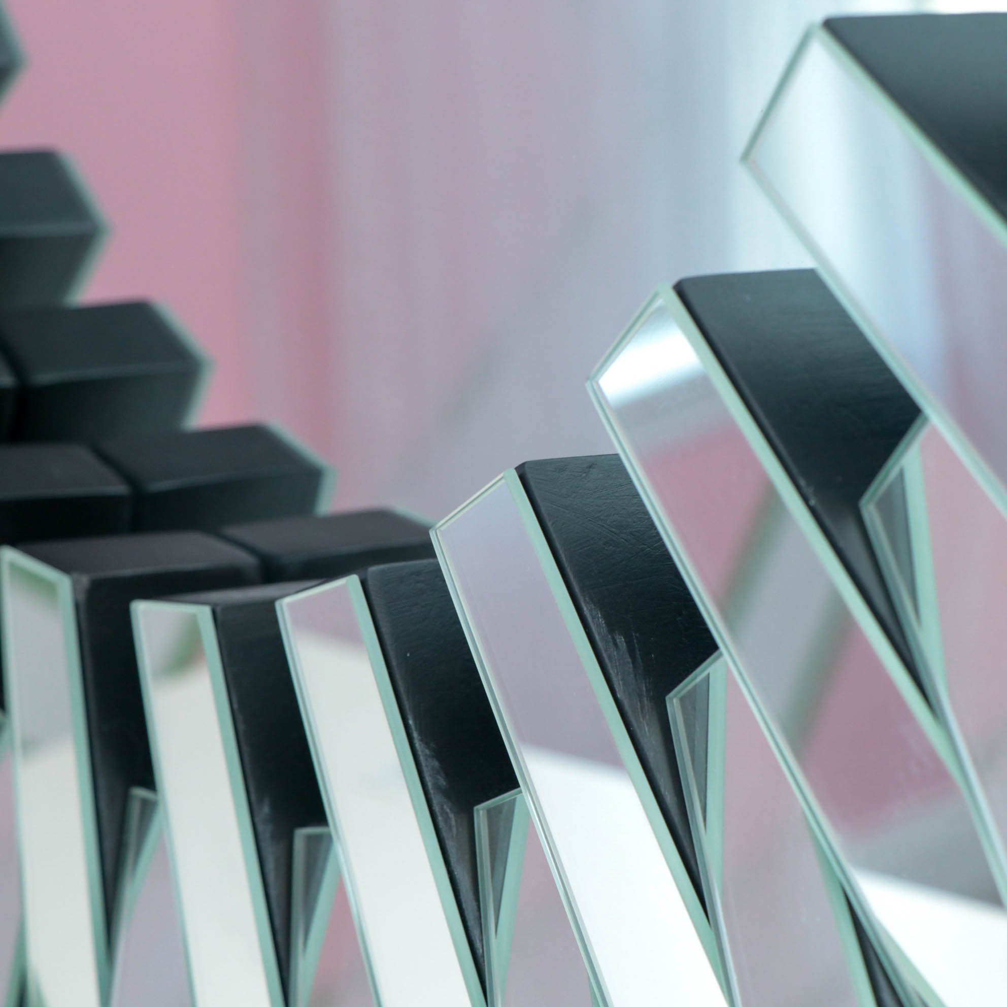 Round Multi-Paneled Sunburst Wall Mirror