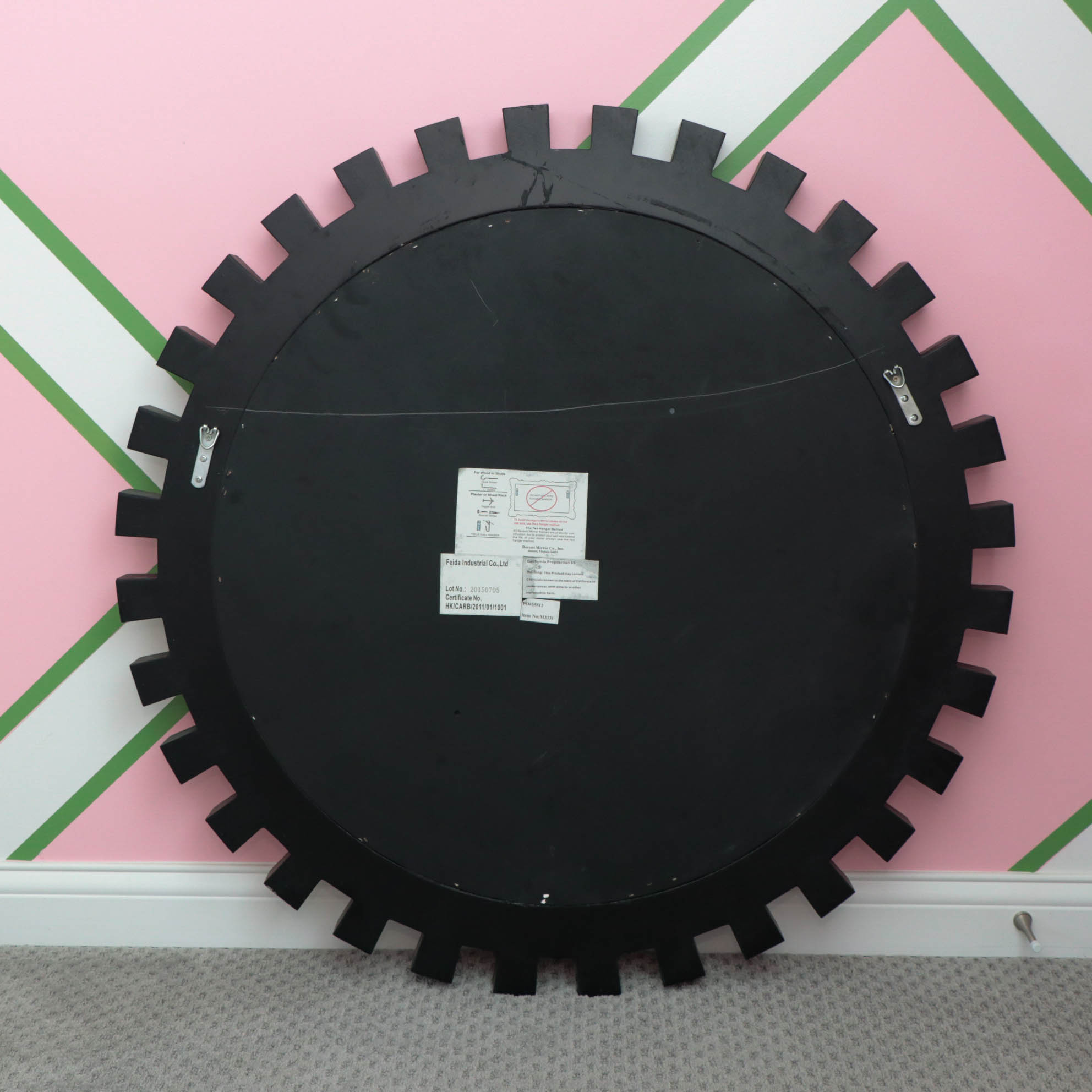 Round Multi-Paneled Sunburst Wall Mirror