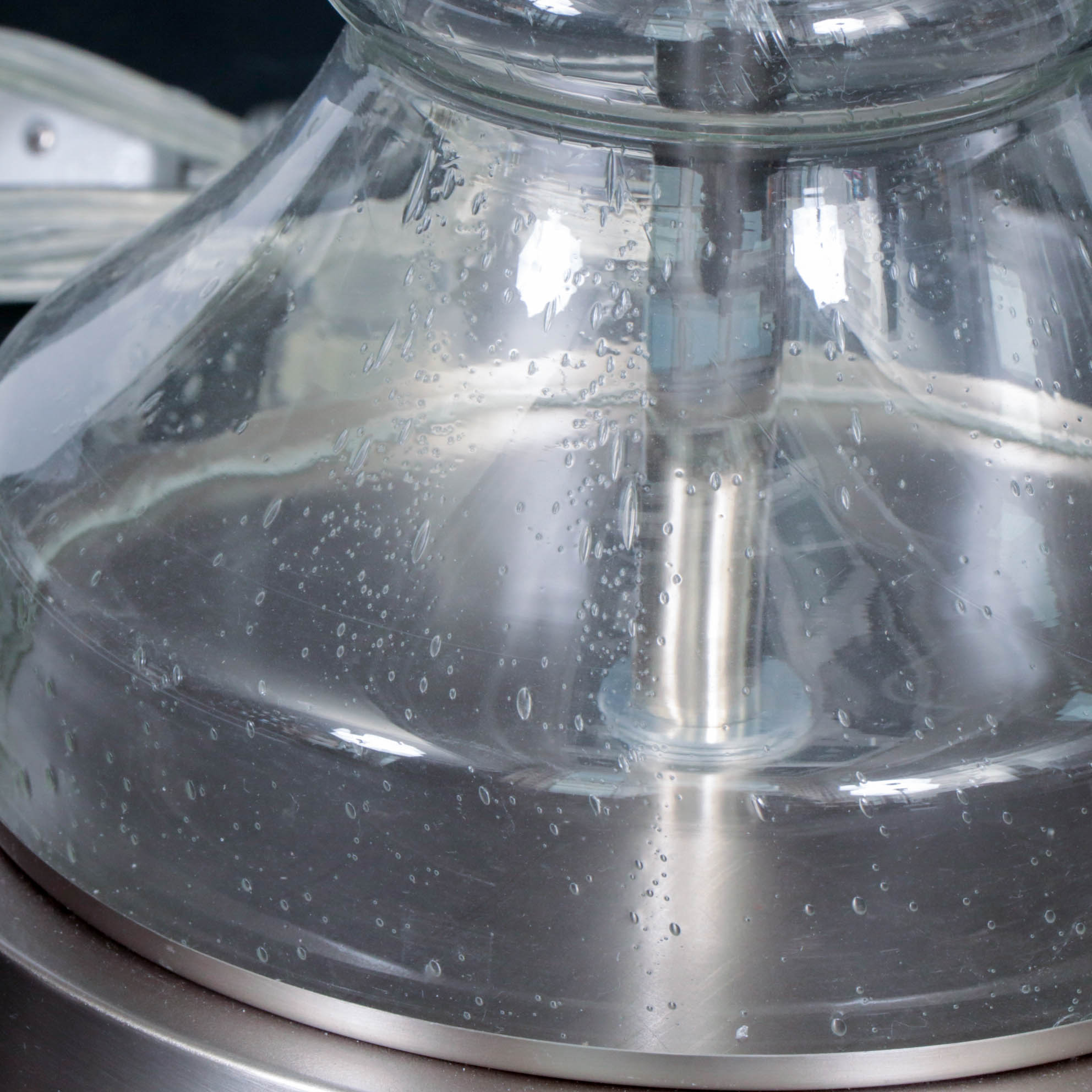 Glass Baluster-Form Table Lamps with Bright White Drum Shades