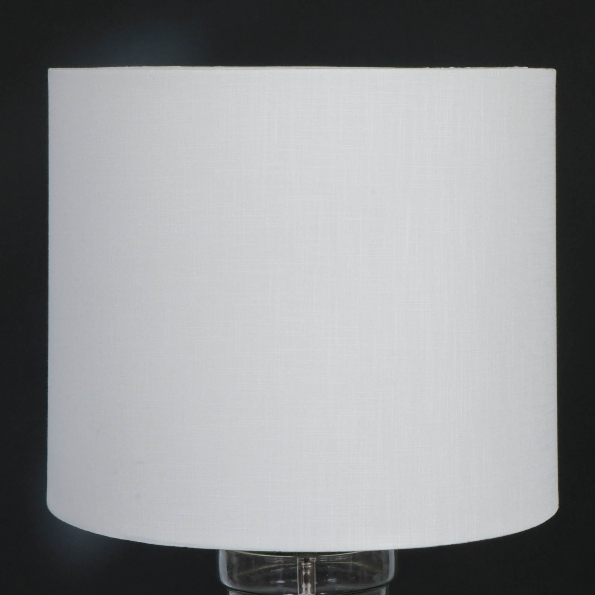 Glass Baluster-Form Table Lamps with Bright White Drum Shades