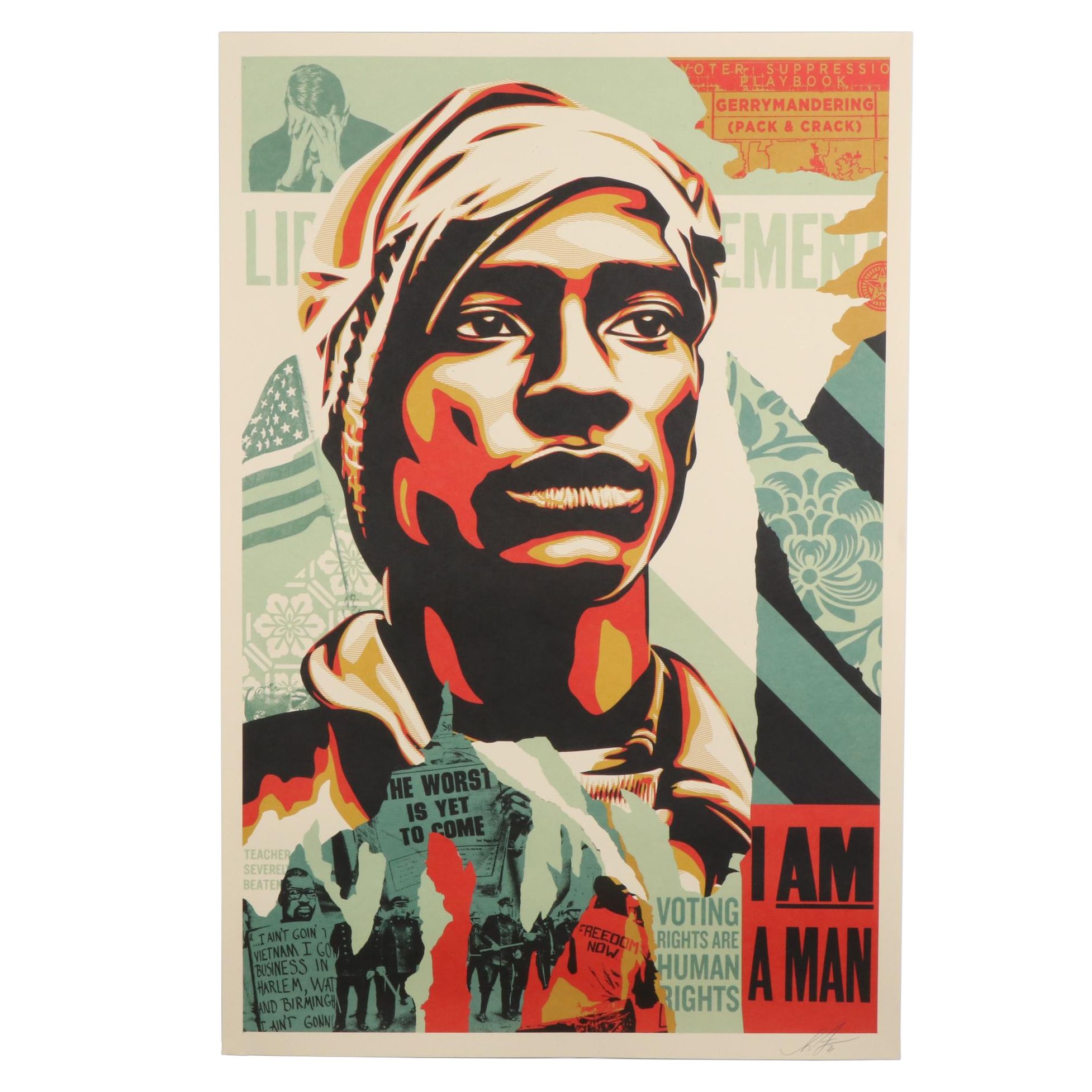 Shepard Fairey Offset Print "Voting Rights Are Human Rights," 2021