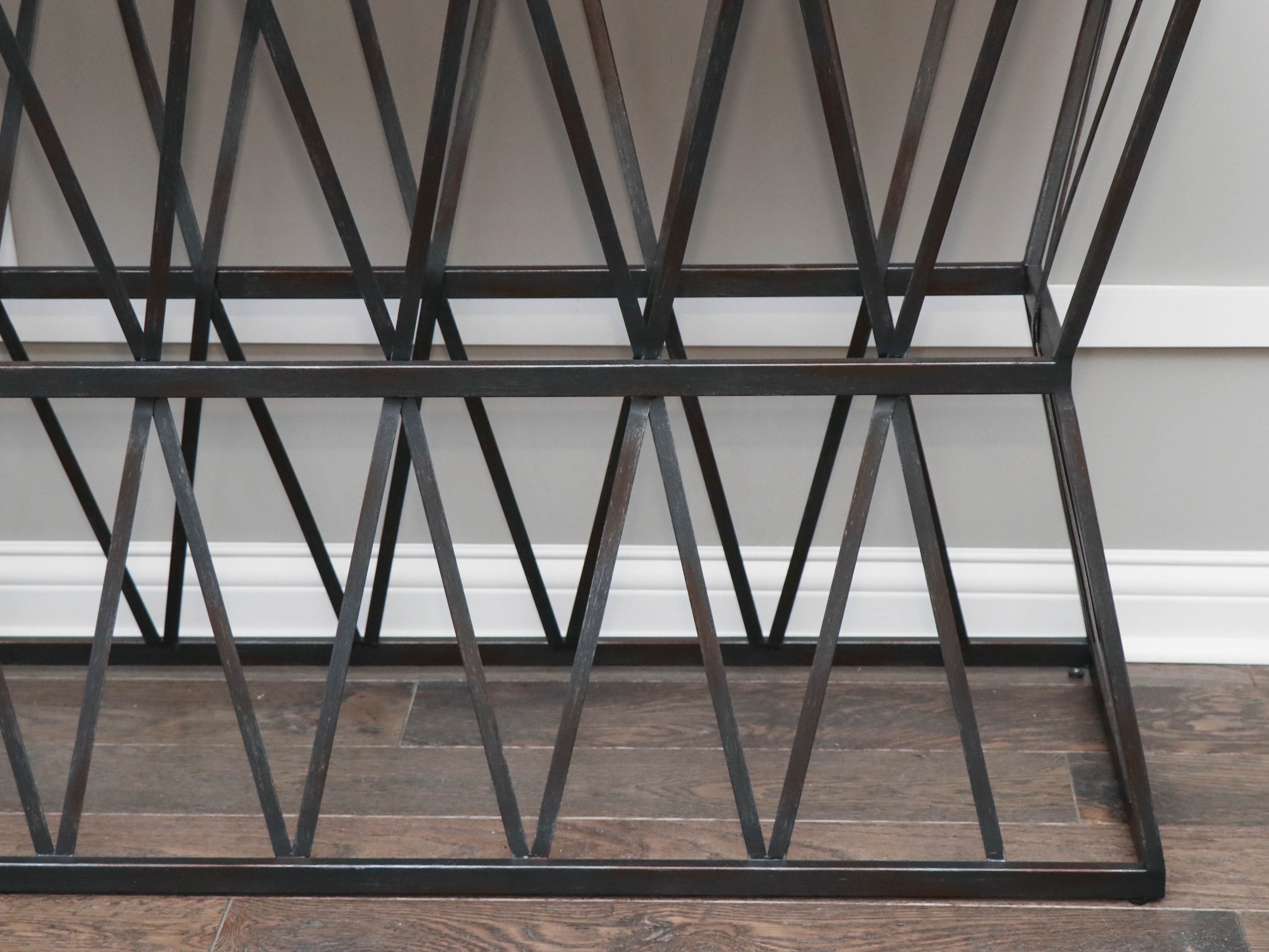 Hooker Furniture Industrial Style Metal and Wood Sofa Table