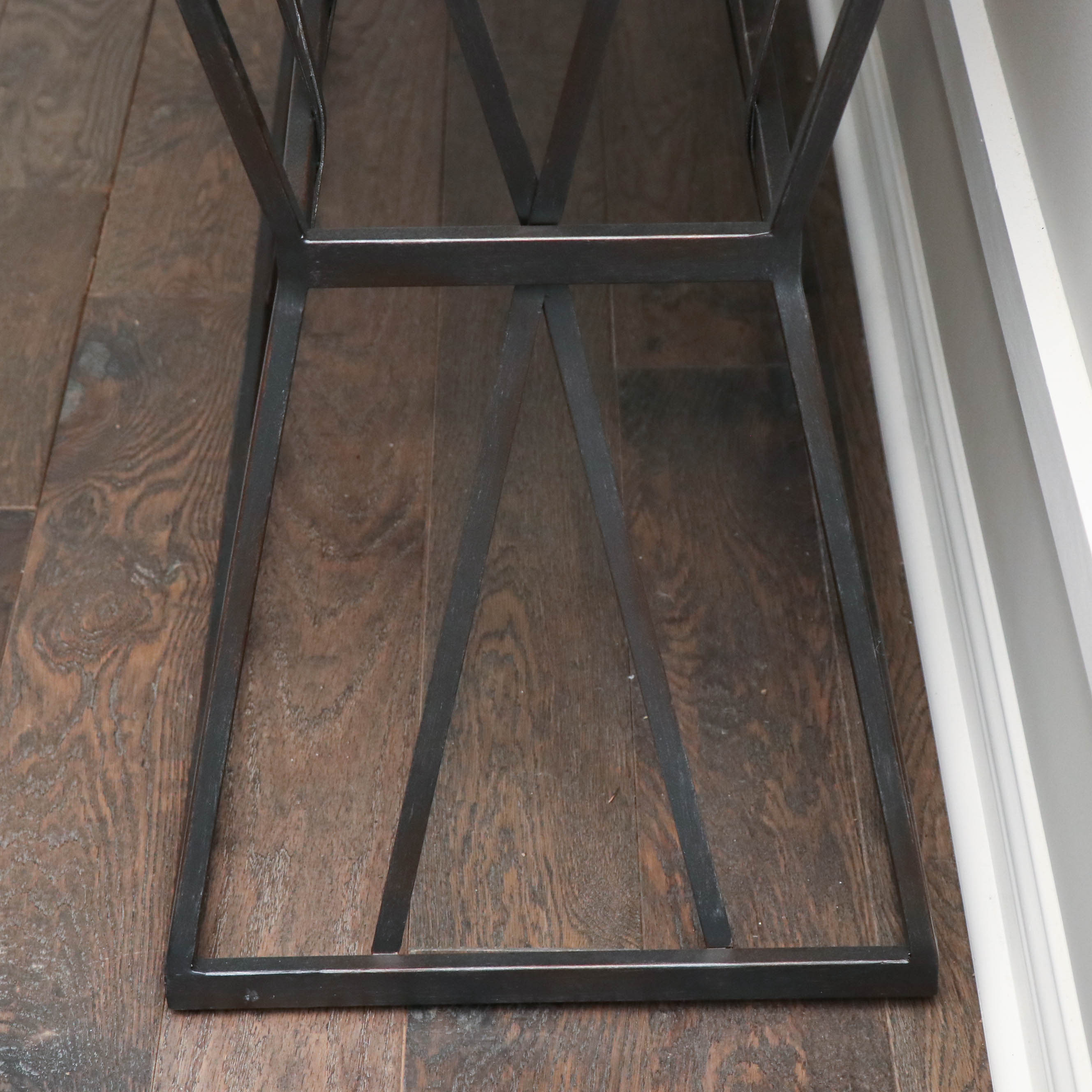 Hooker Furniture Industrial Style Metal and Wood Sofa Table