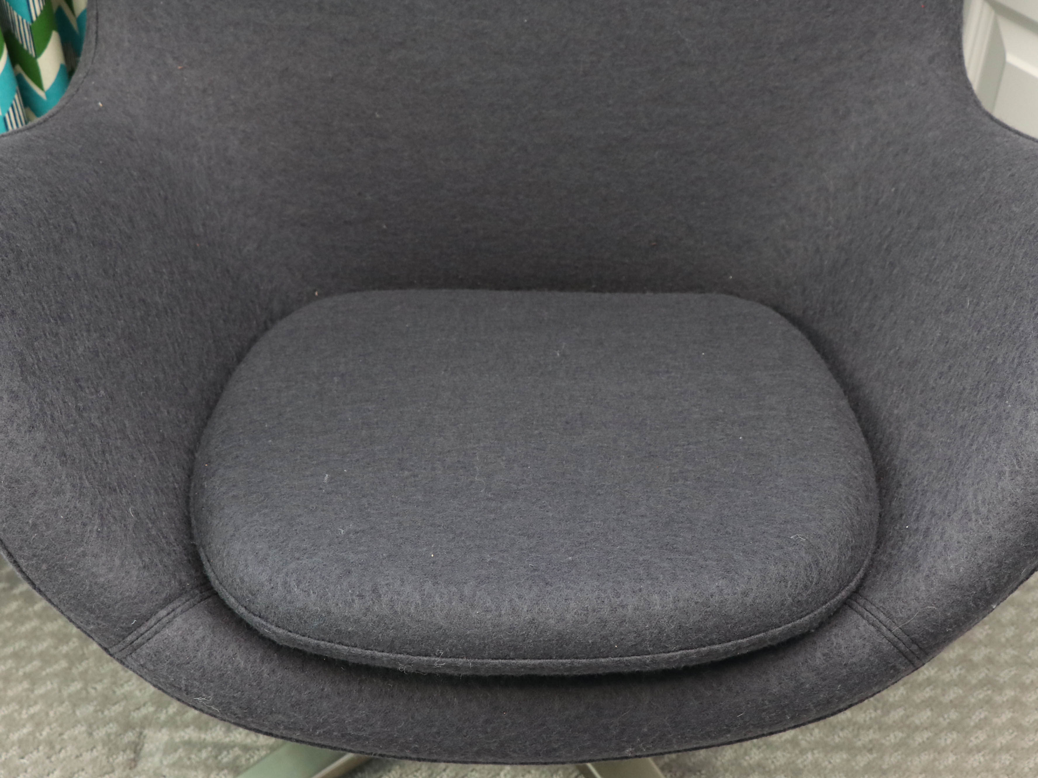 Modern Heather Grey Egg Chair and Pillow