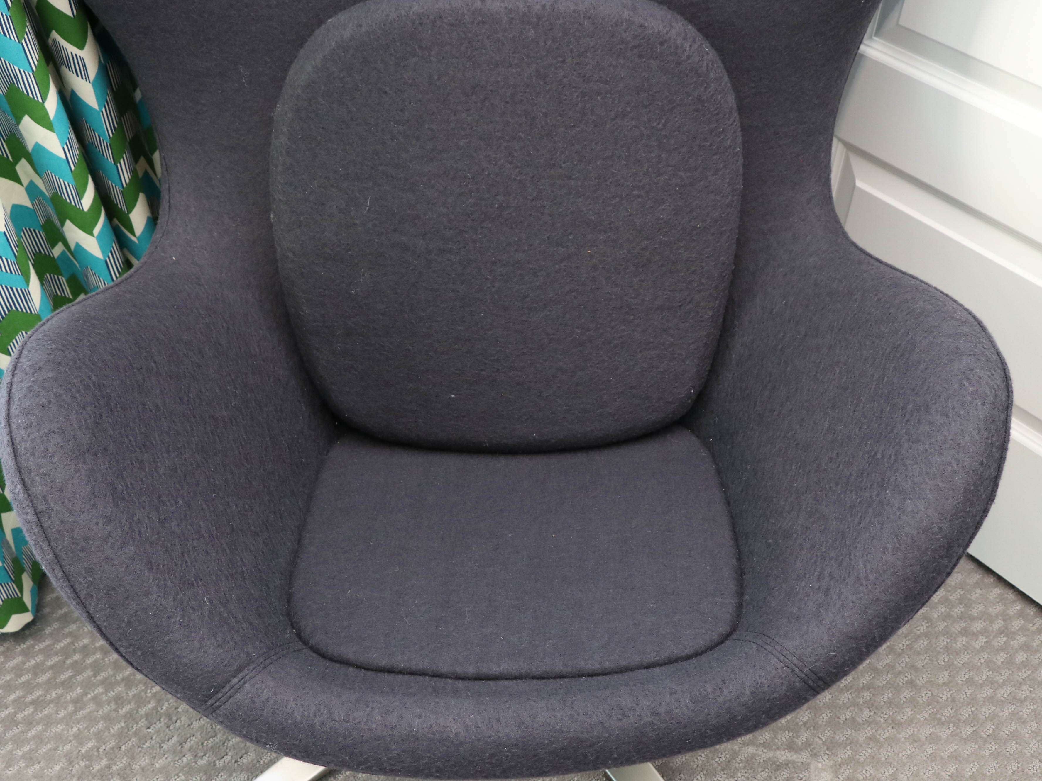 Modern Heather Grey Egg Chair and Pillow