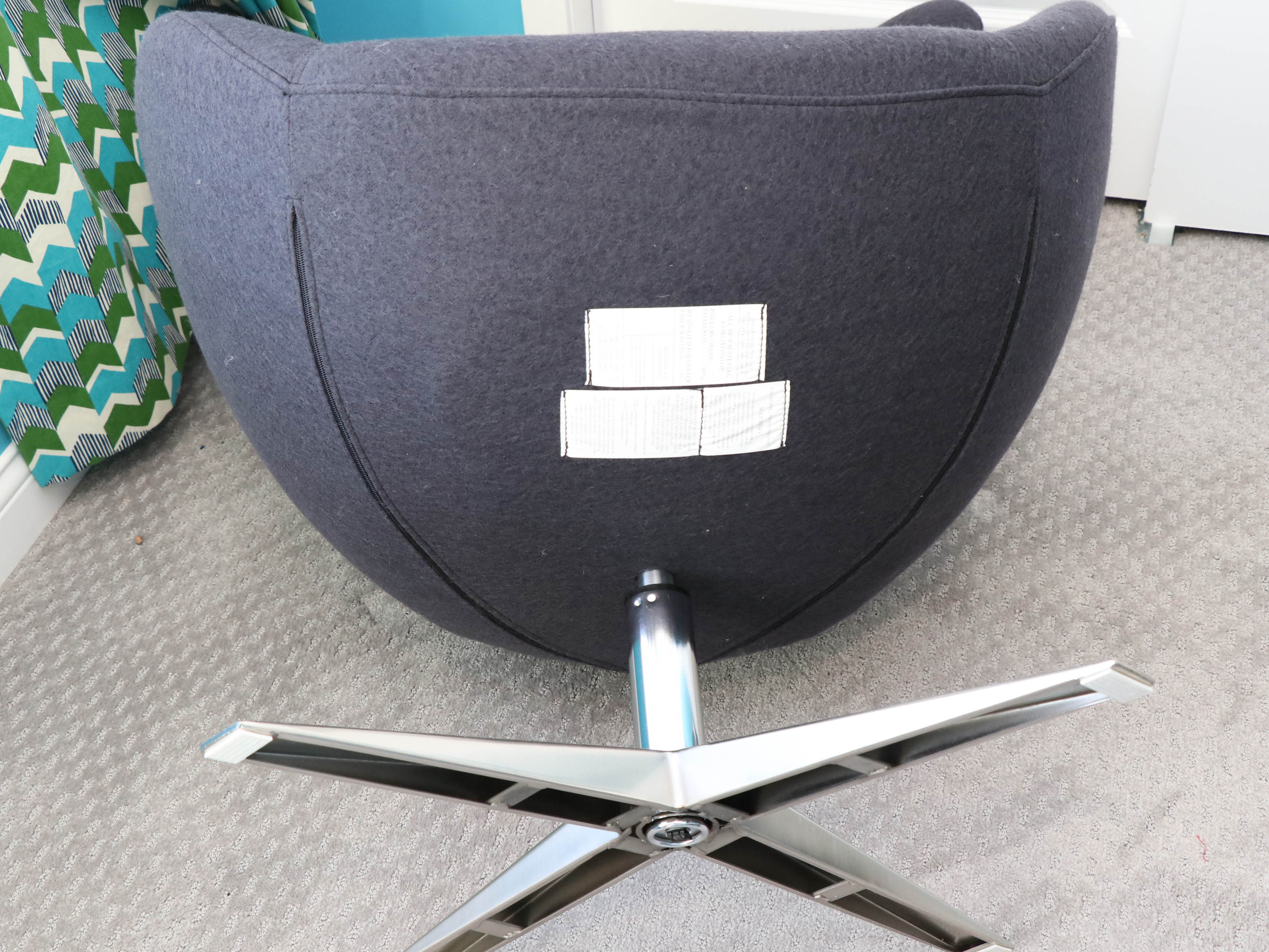 Modern Heather Grey Egg Chair and Pillow