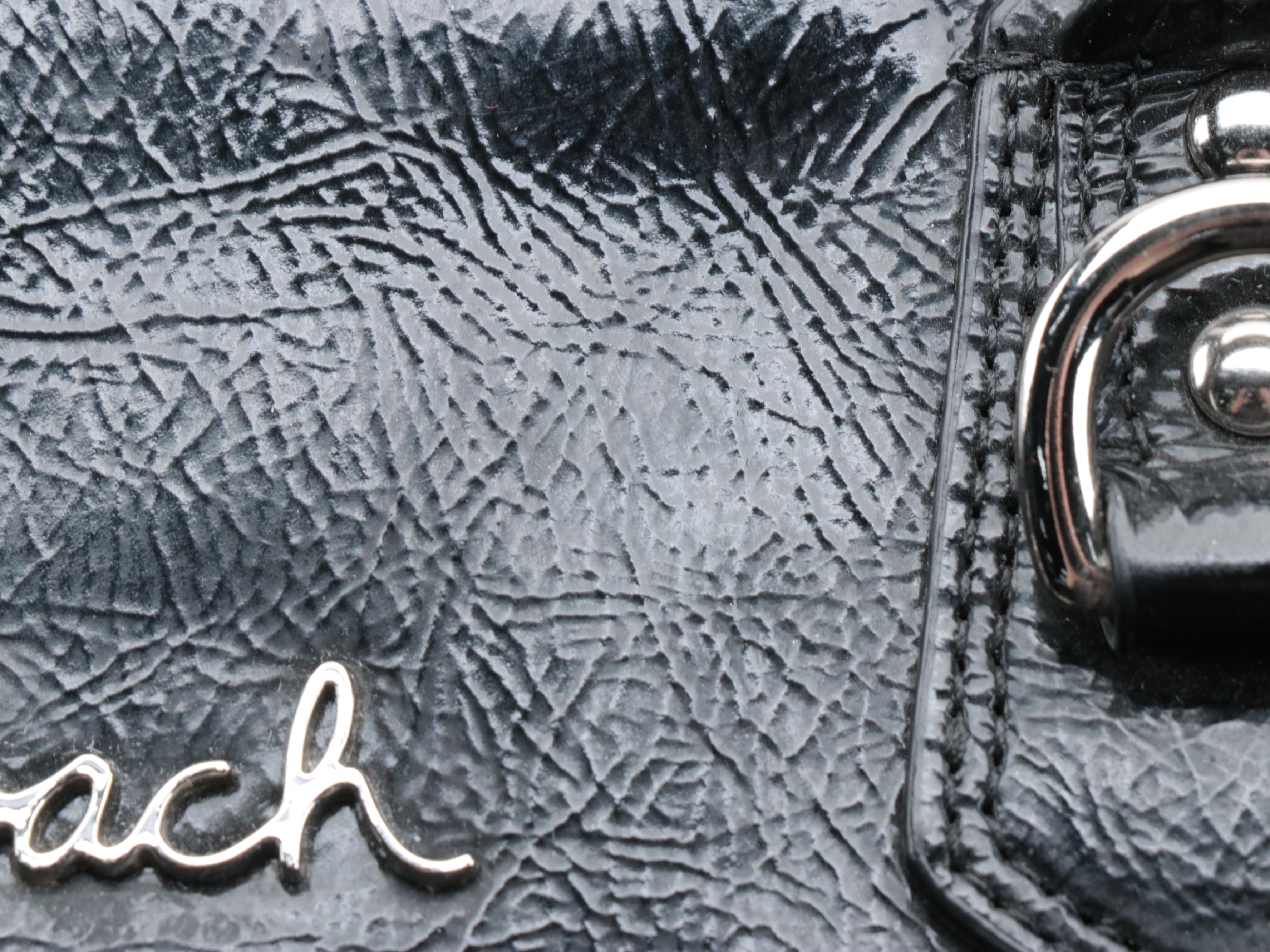 Coach Ashley Snaphead Print Sateen and Black Patent Leather Satchel