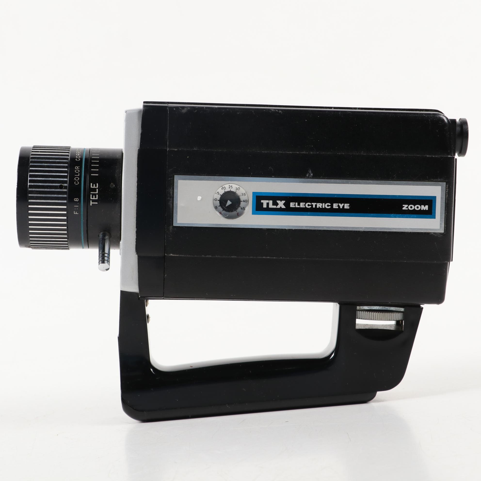 "Moviematic" and "TLX Electric Eye" Movie Cameras with "Sun Gun" Movie Light