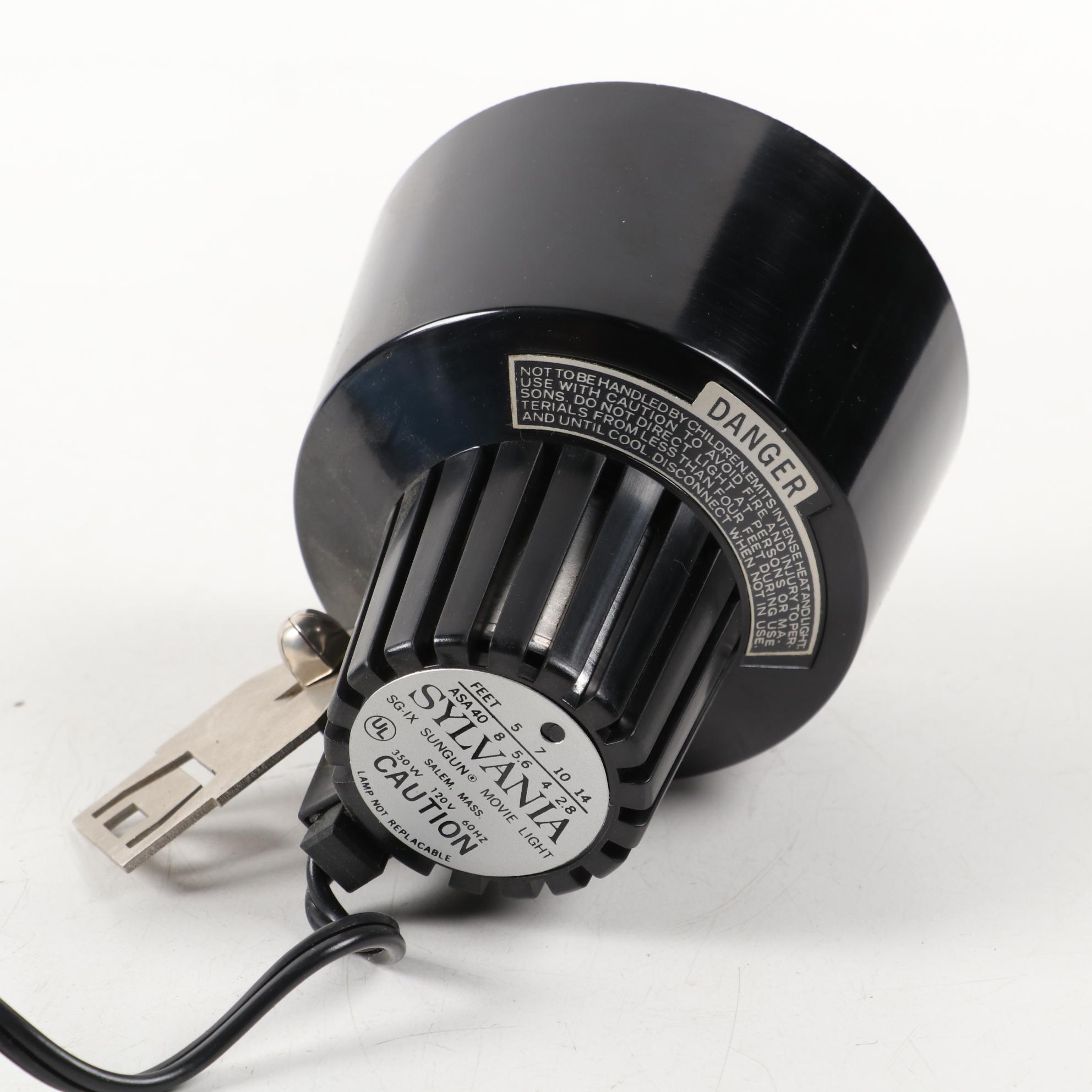 "Moviematic" and "TLX Electric Eye" Movie Cameras with "Sun Gun" Movie Light