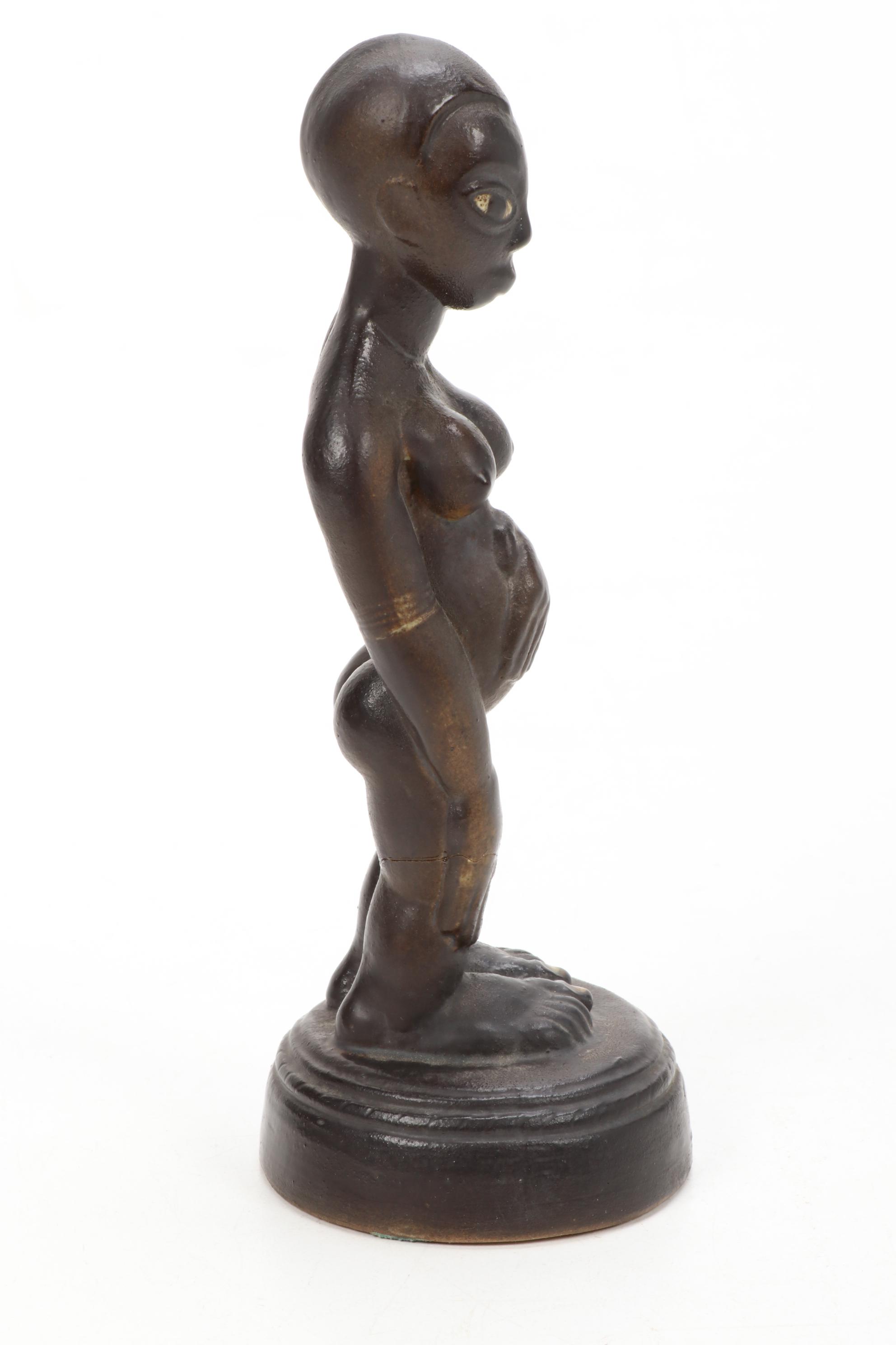 Paul Bogatay Ceramic Female Sculpture, Mid-20th Century