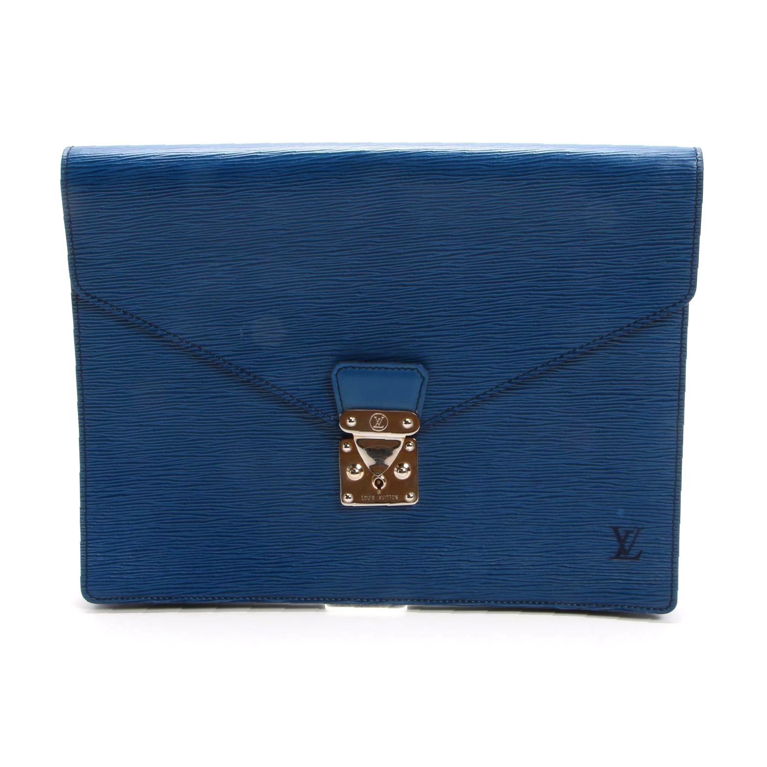 Louis Vuitton Porte Document Senateur in Toledo Blue Epi Leather