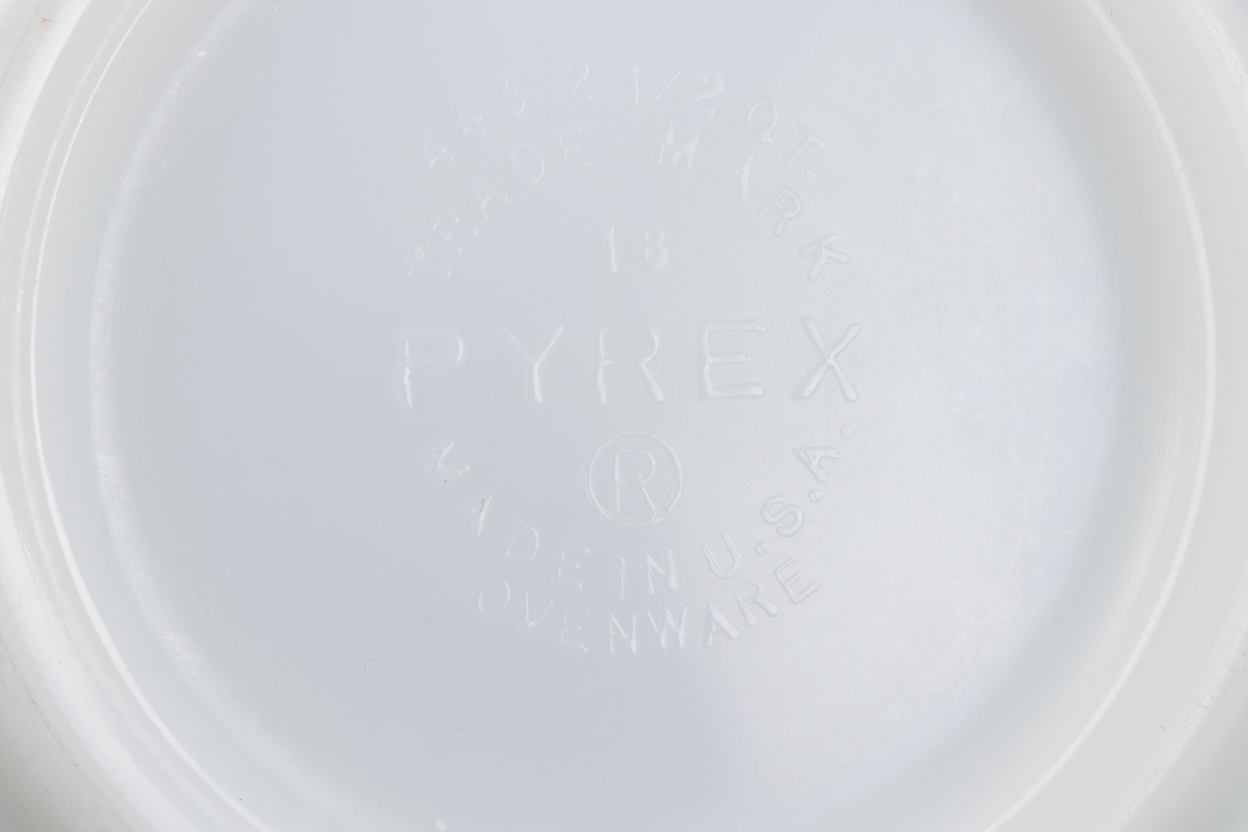 Pyrex "Butterprint" Cinderella Bowls with "Snowflake" Casserole Dish