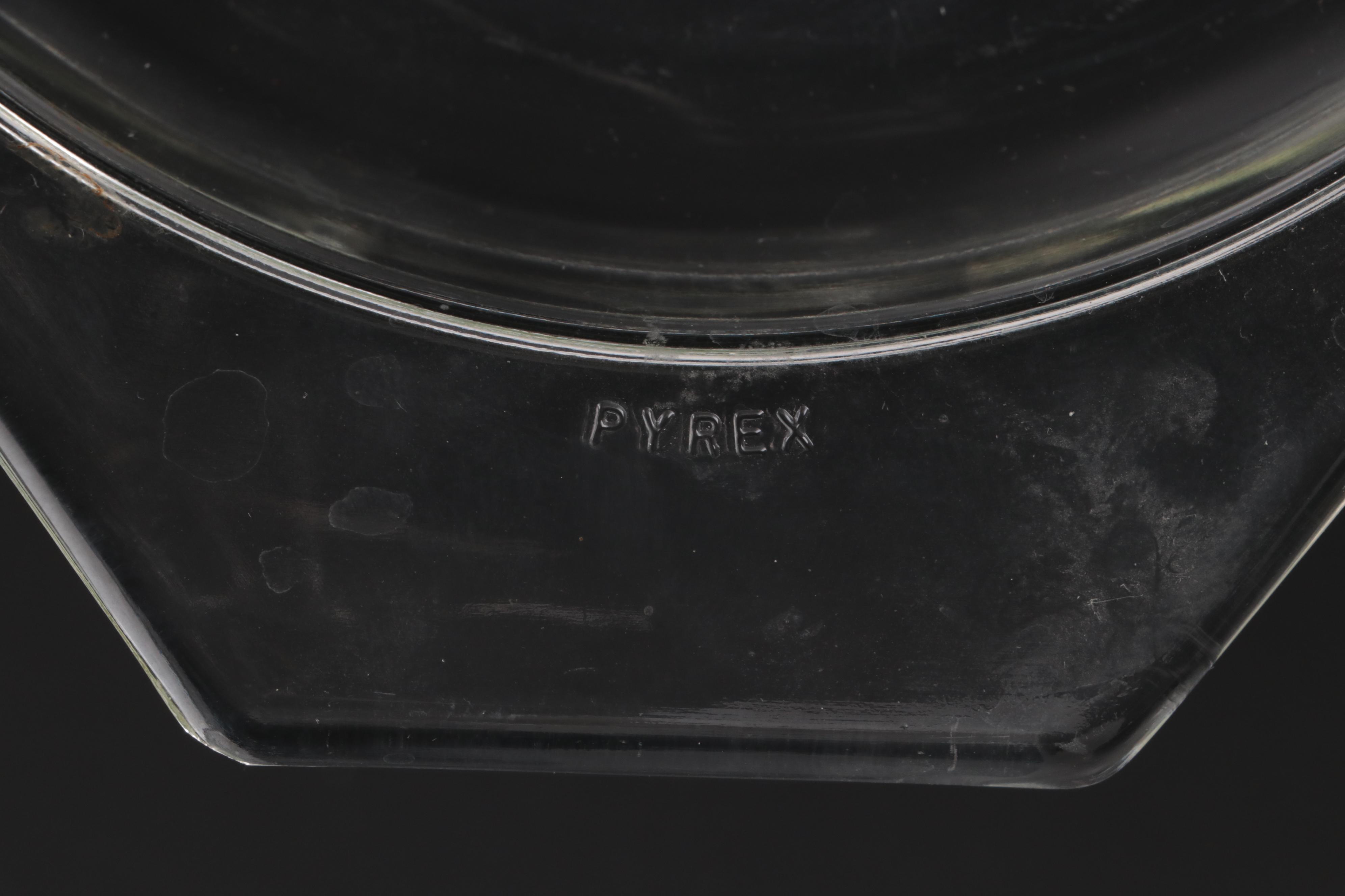 Pyrex "Butterprint" Cinderella Bowls with "Snowflake" Casserole Dish