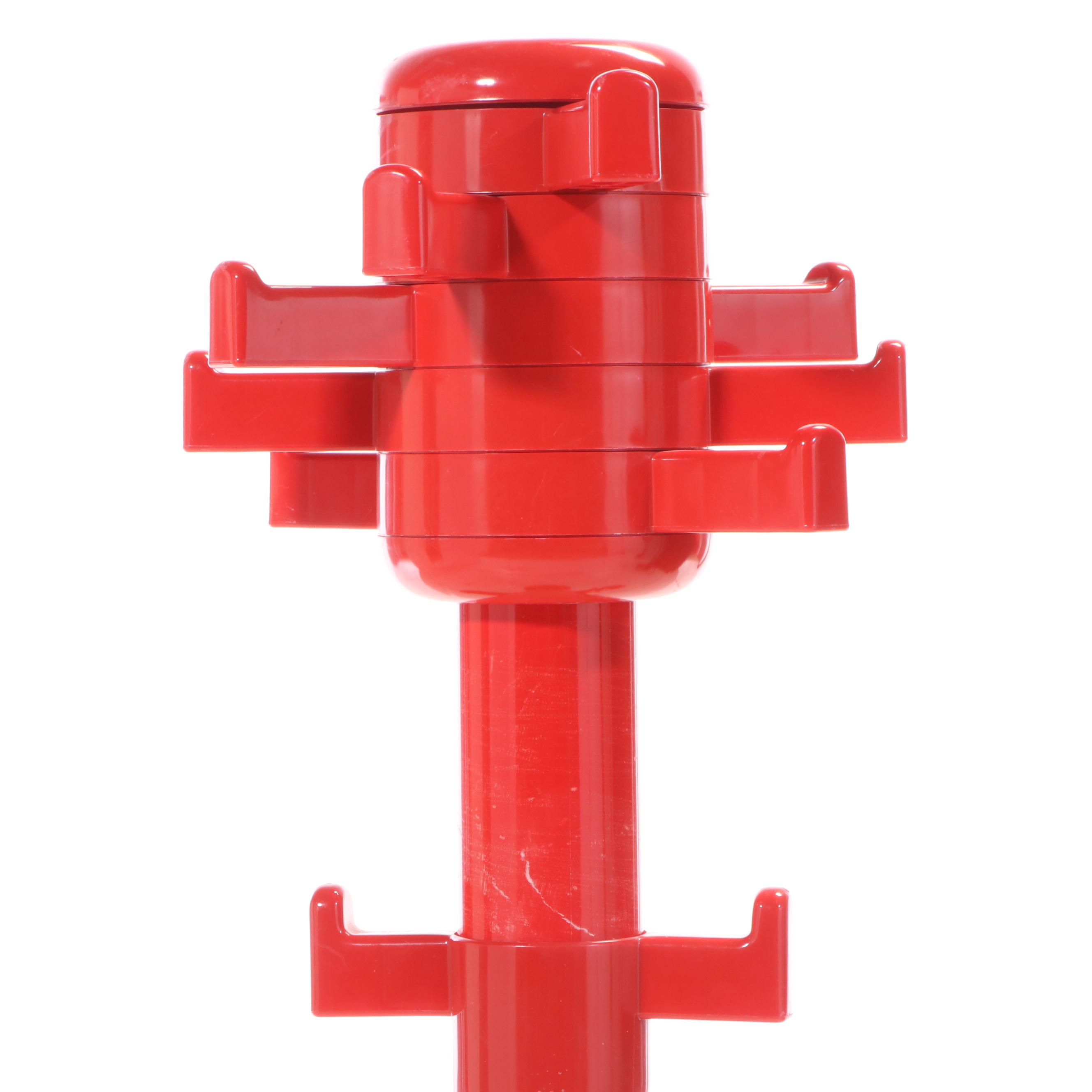M. Myers & Son "Model 2000" Red Plastic Coat Rack, 1970s