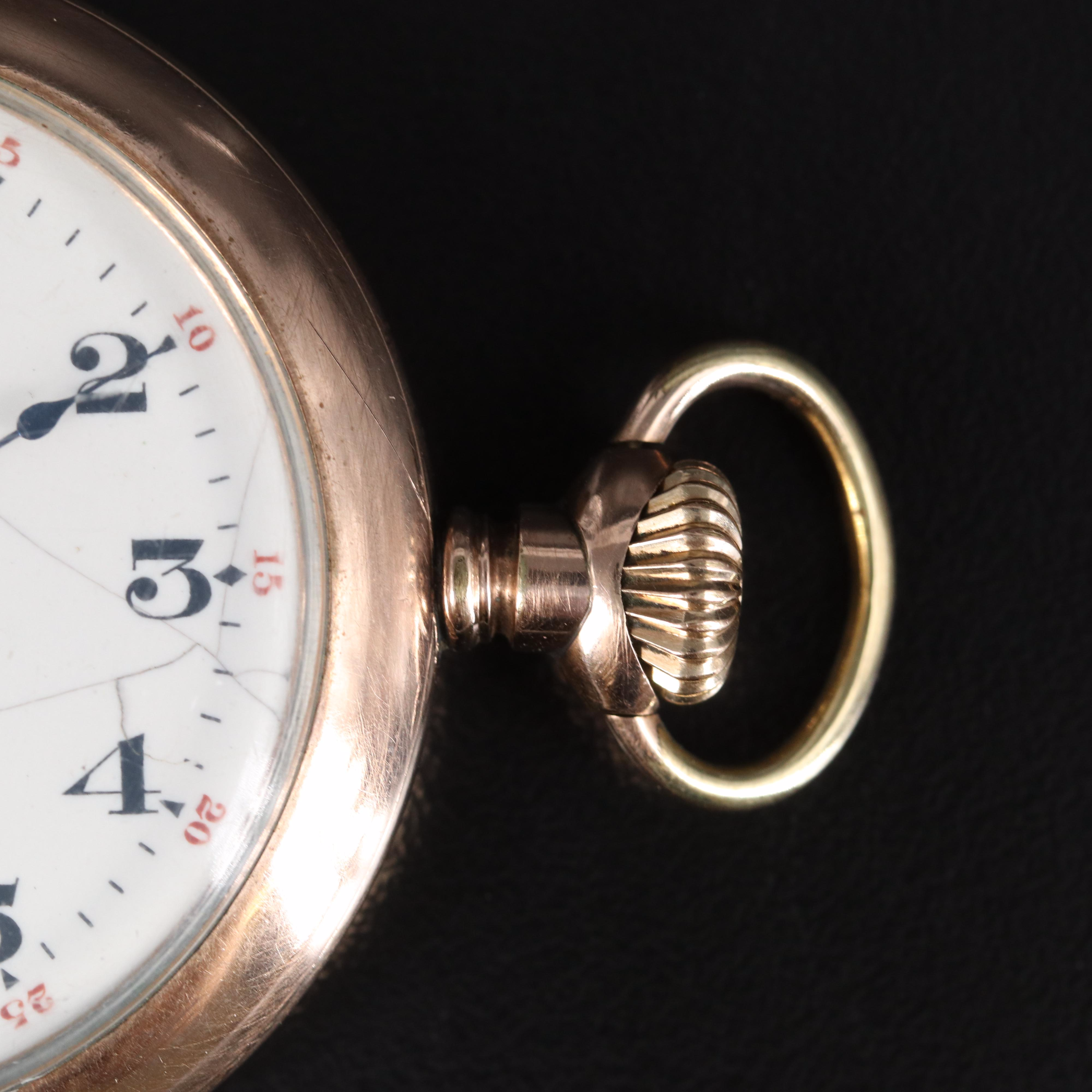 1906 Hampden Gold Filled Open Face Pocket Watch
