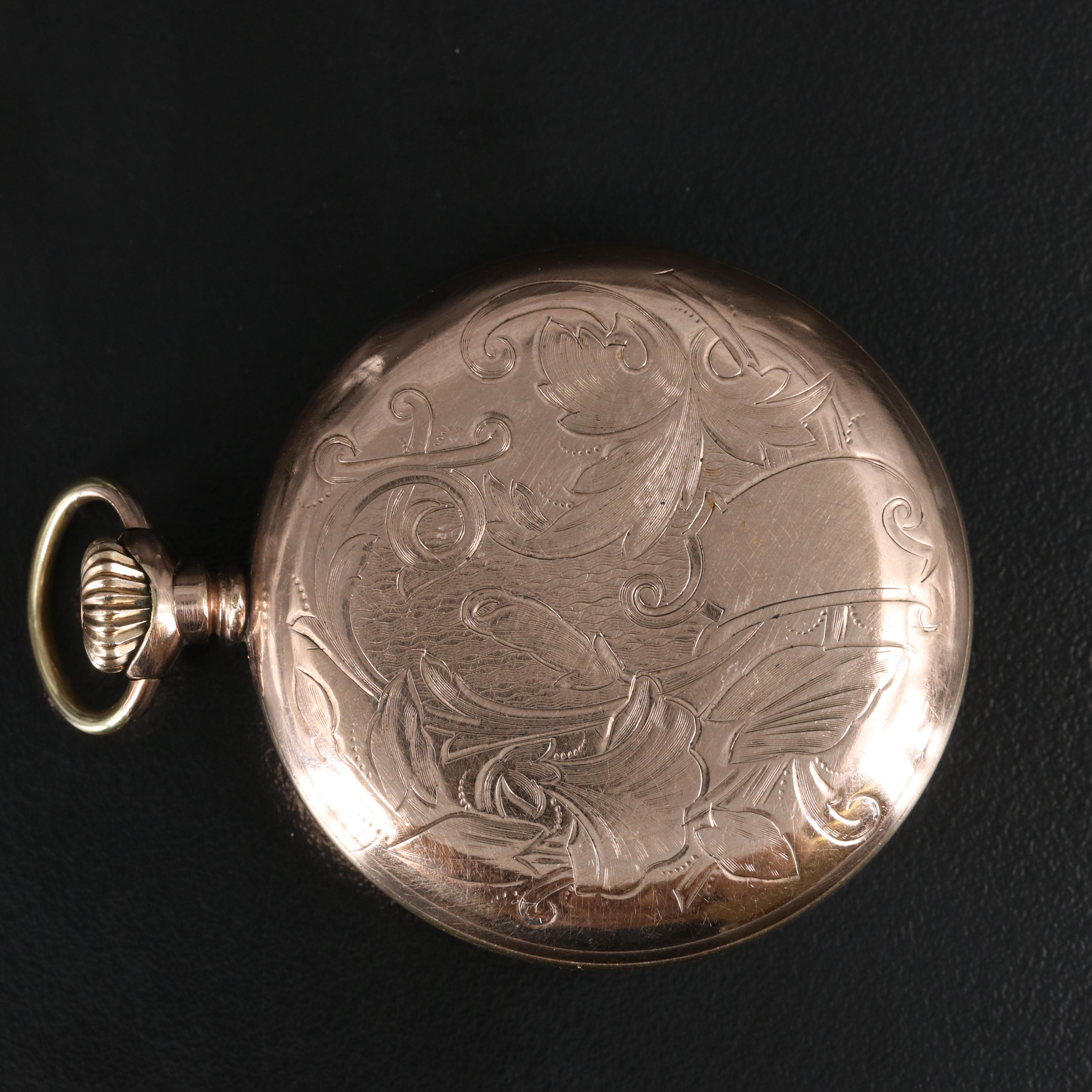 1906 Hampden Gold Filled Open Face Pocket Watch