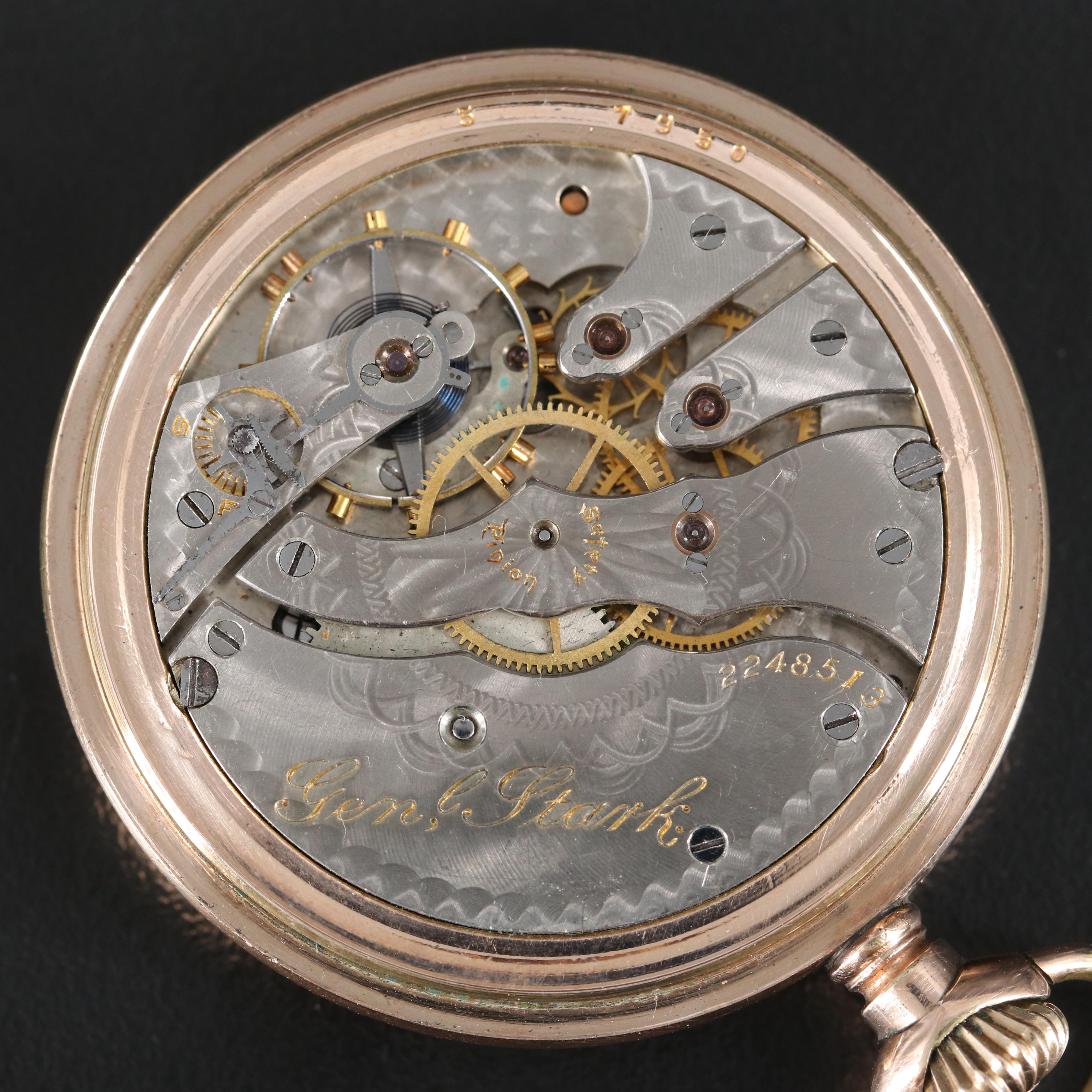 1906 Hampden Gold Filled Open Face Pocket Watch