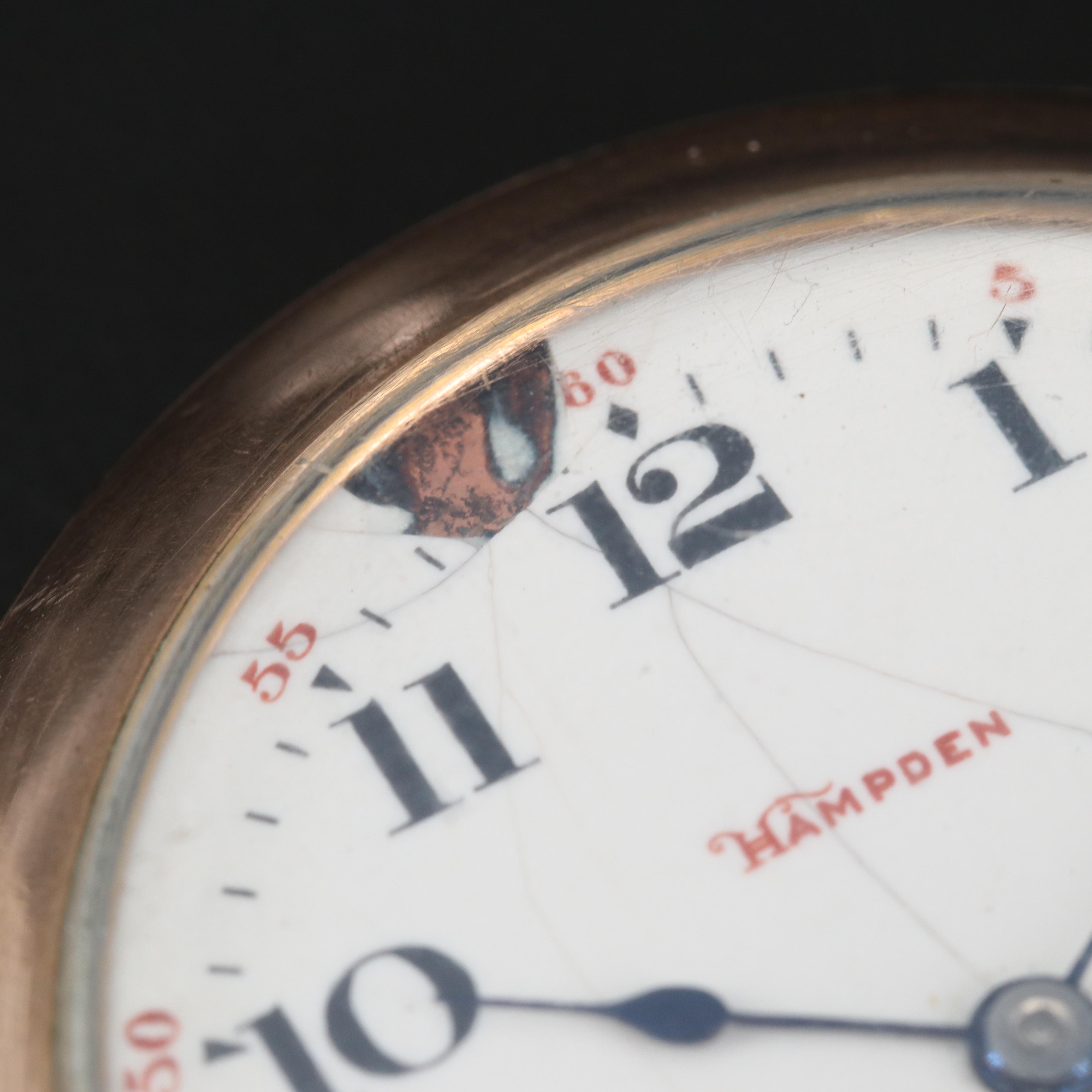 1906 Hampden Gold Filled Open Face Pocket Watch