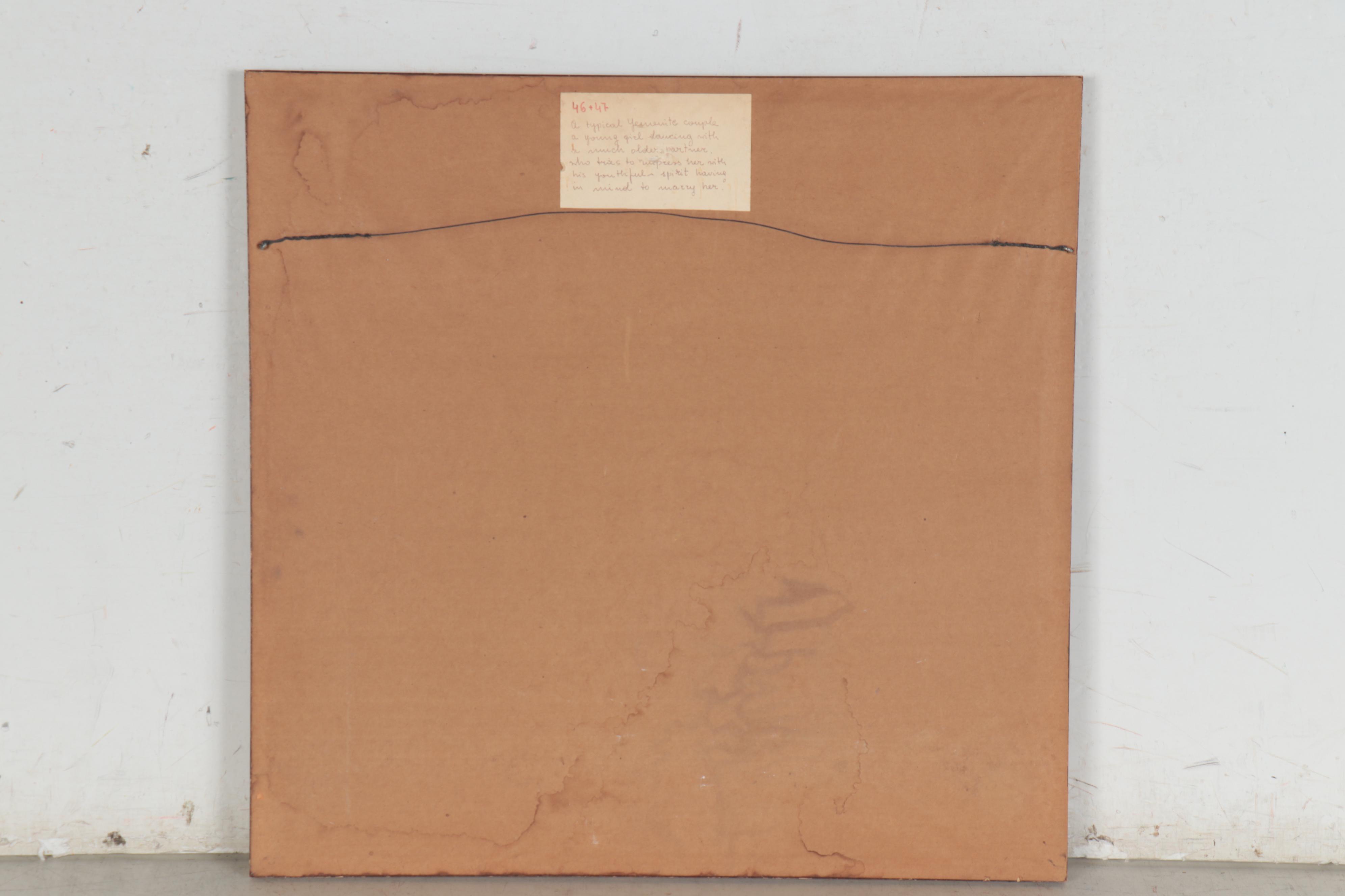 Pola Weizman Watercolor Painting of Yemenite Couple Dancing