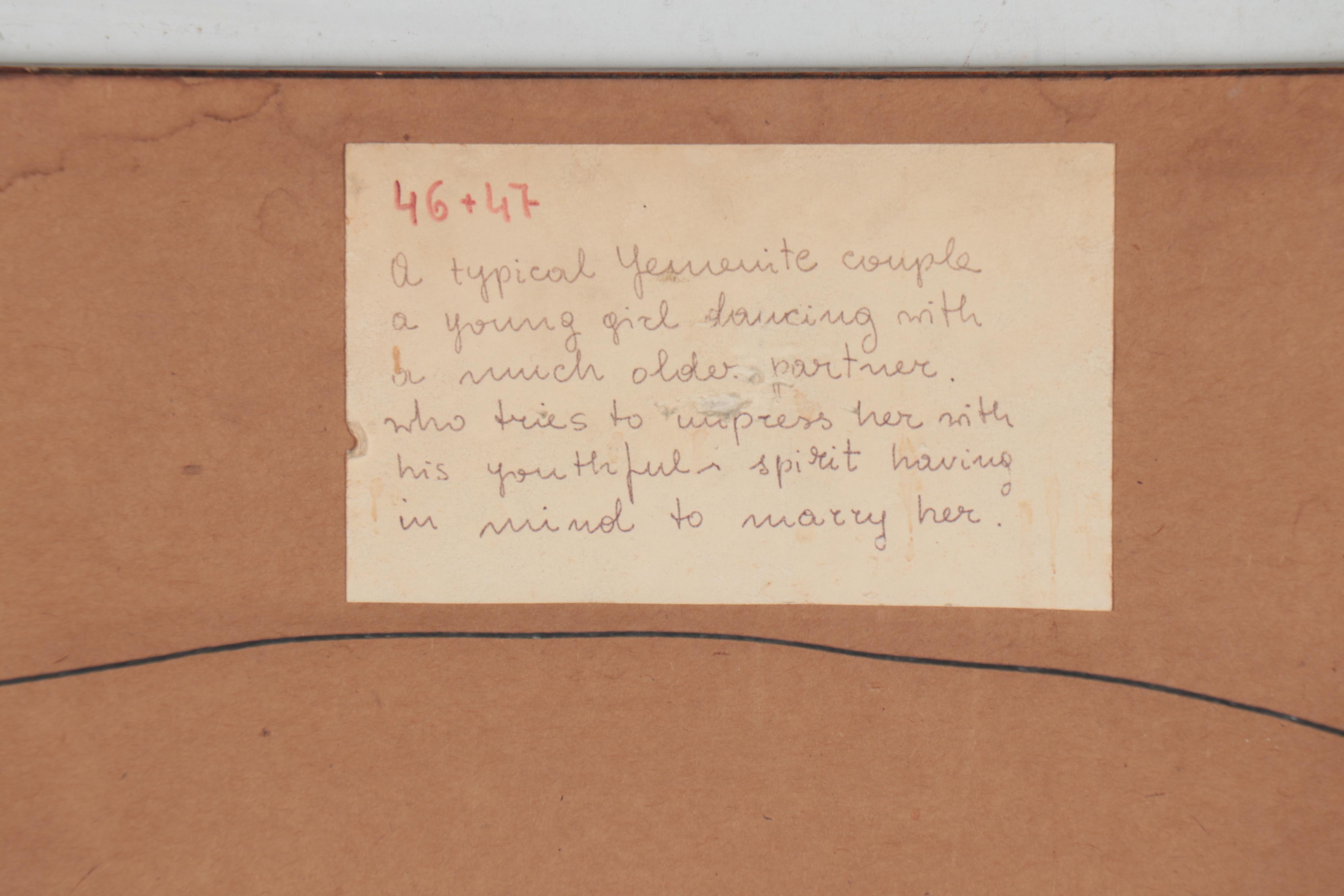 Pola Weizman Watercolor Painting of Yemenite Couple Dancing