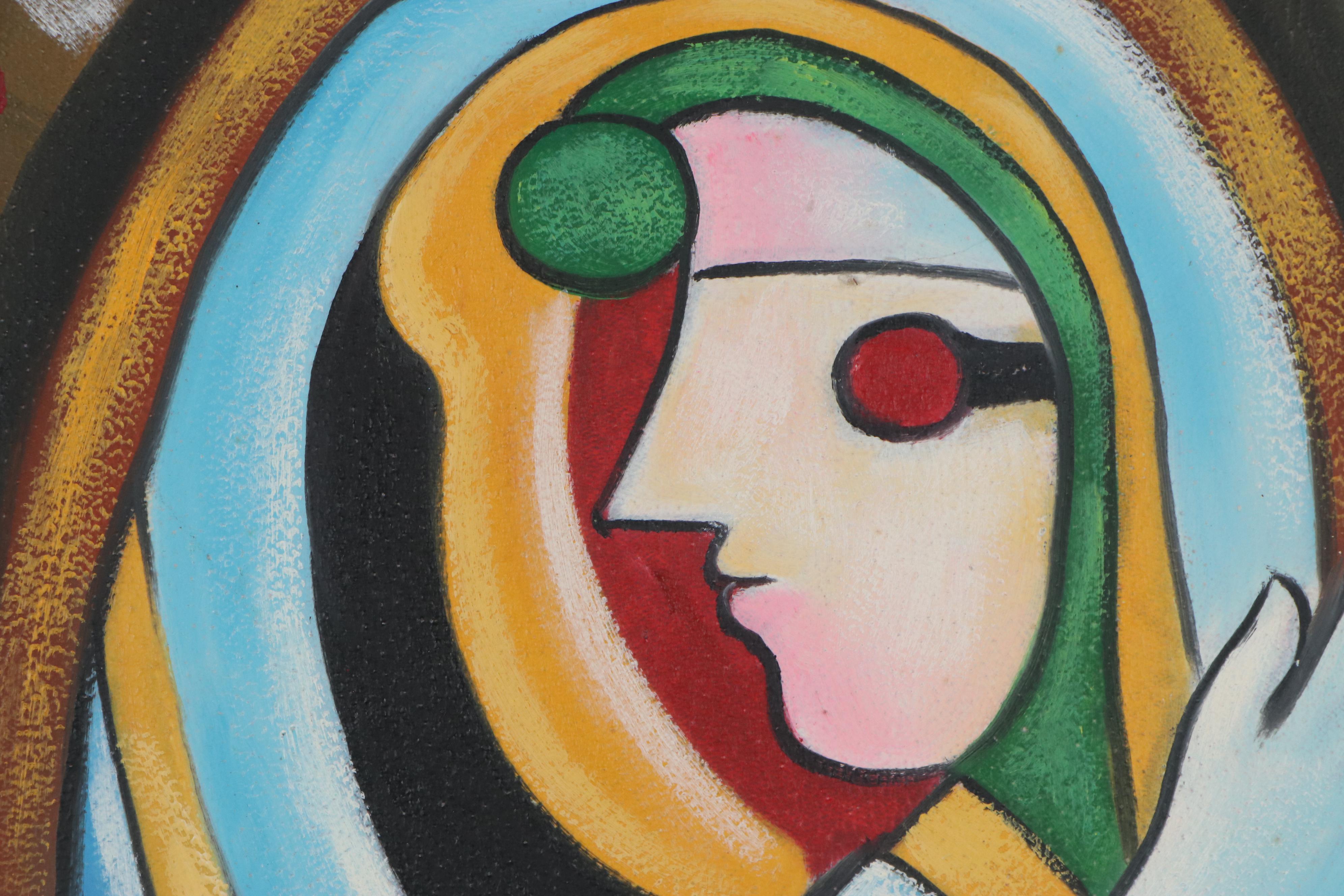 Oil Painting after Pablo Picasso "Girl Before a Mirror," Late 20th Century