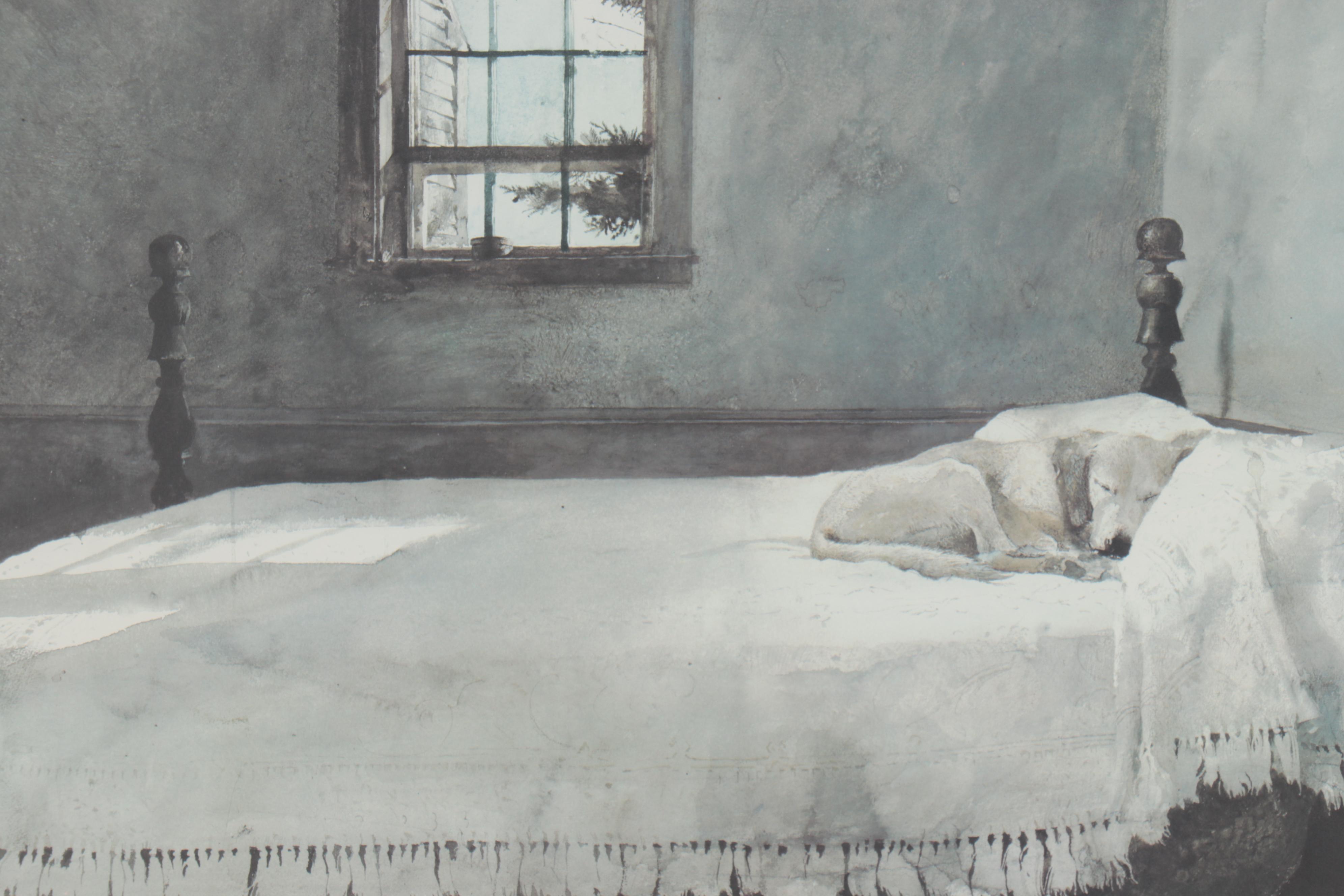 Offset Lithograph after Andrew Wyeth "Master Bedroom"
