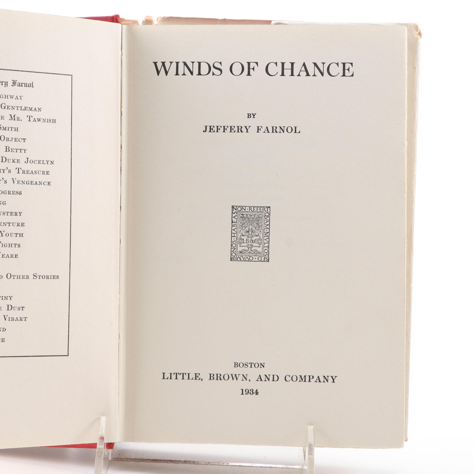 First American Edition Jeffery Farnol Novels