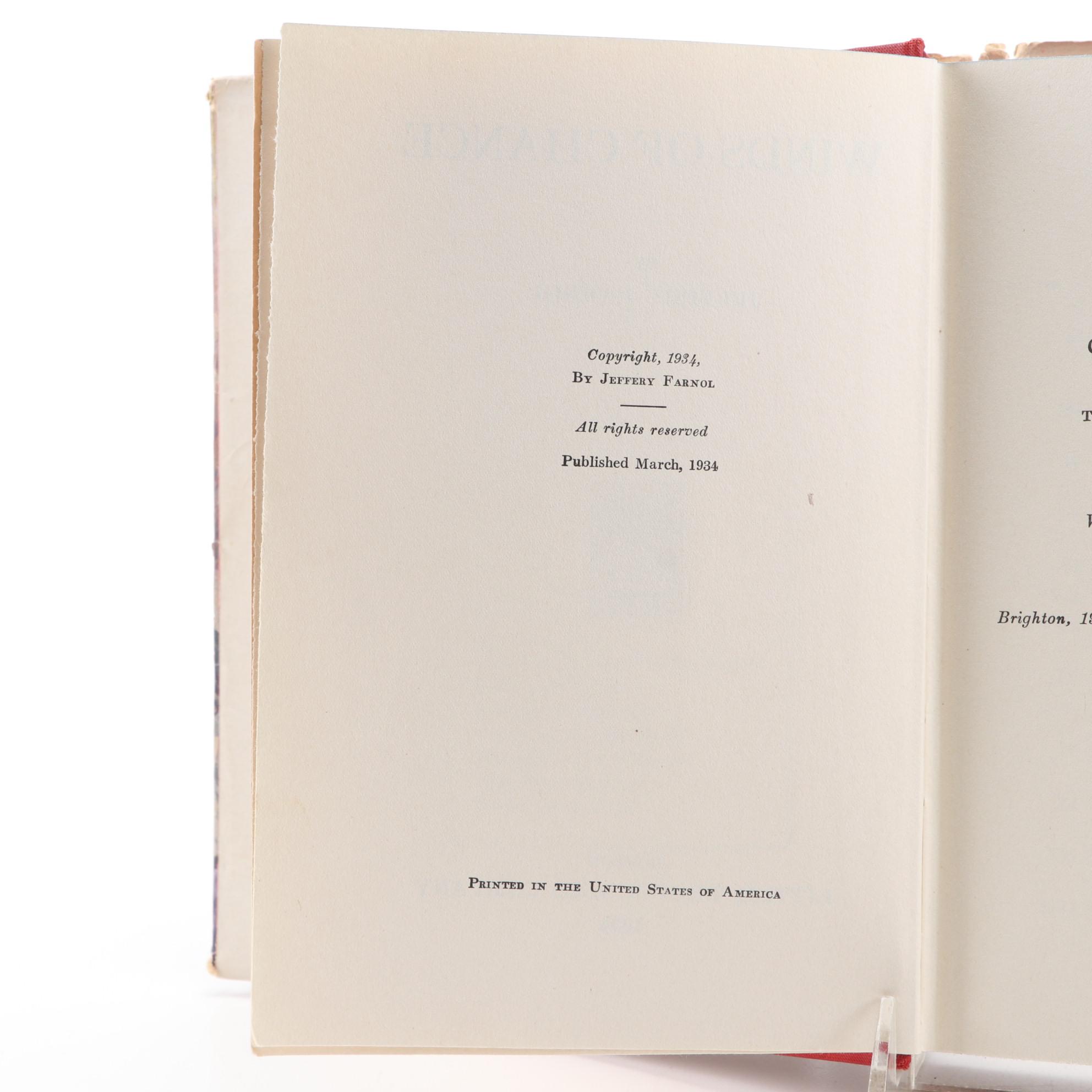 First American Edition Jeffery Farnol Novels