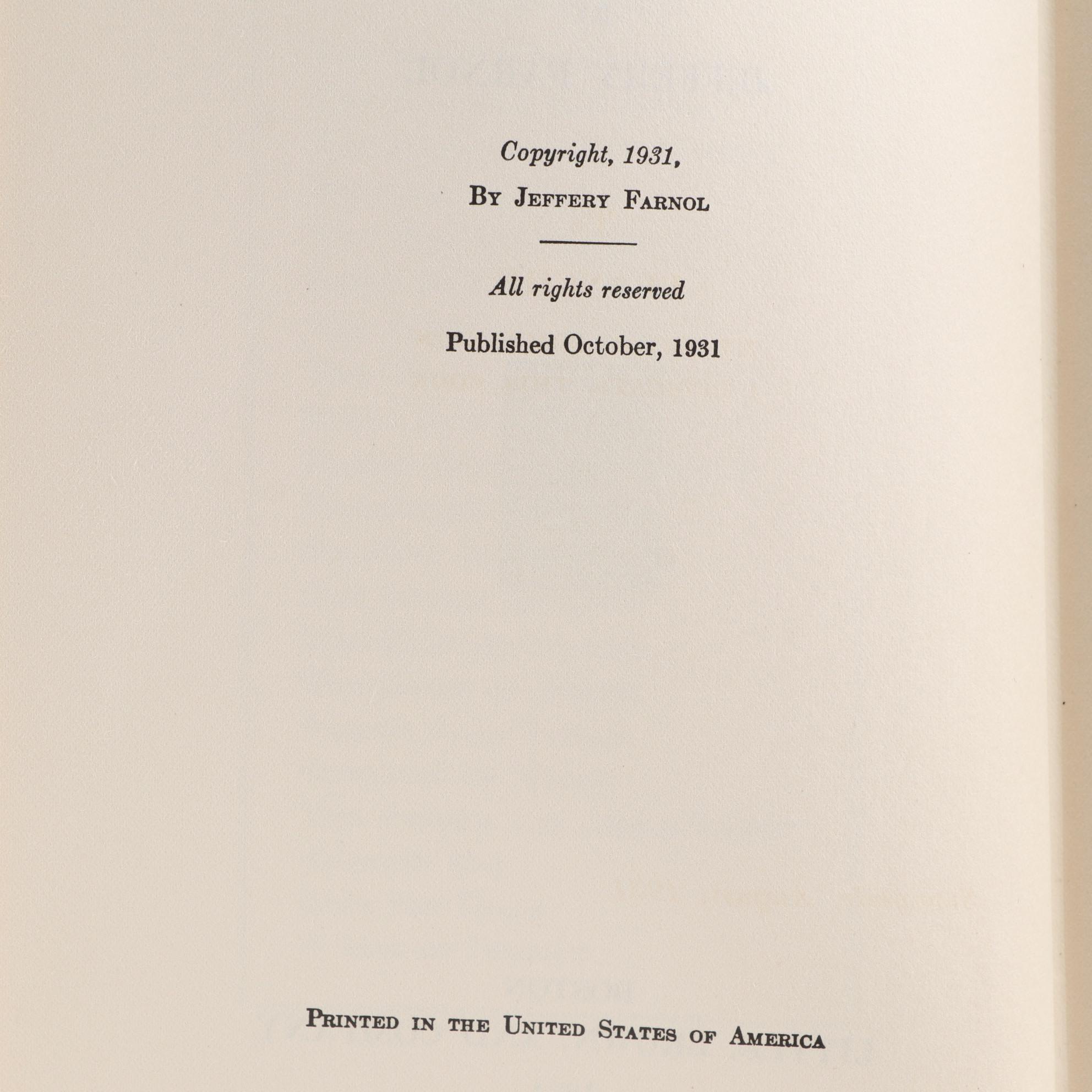 First American Edition Jeffery Farnol Novels