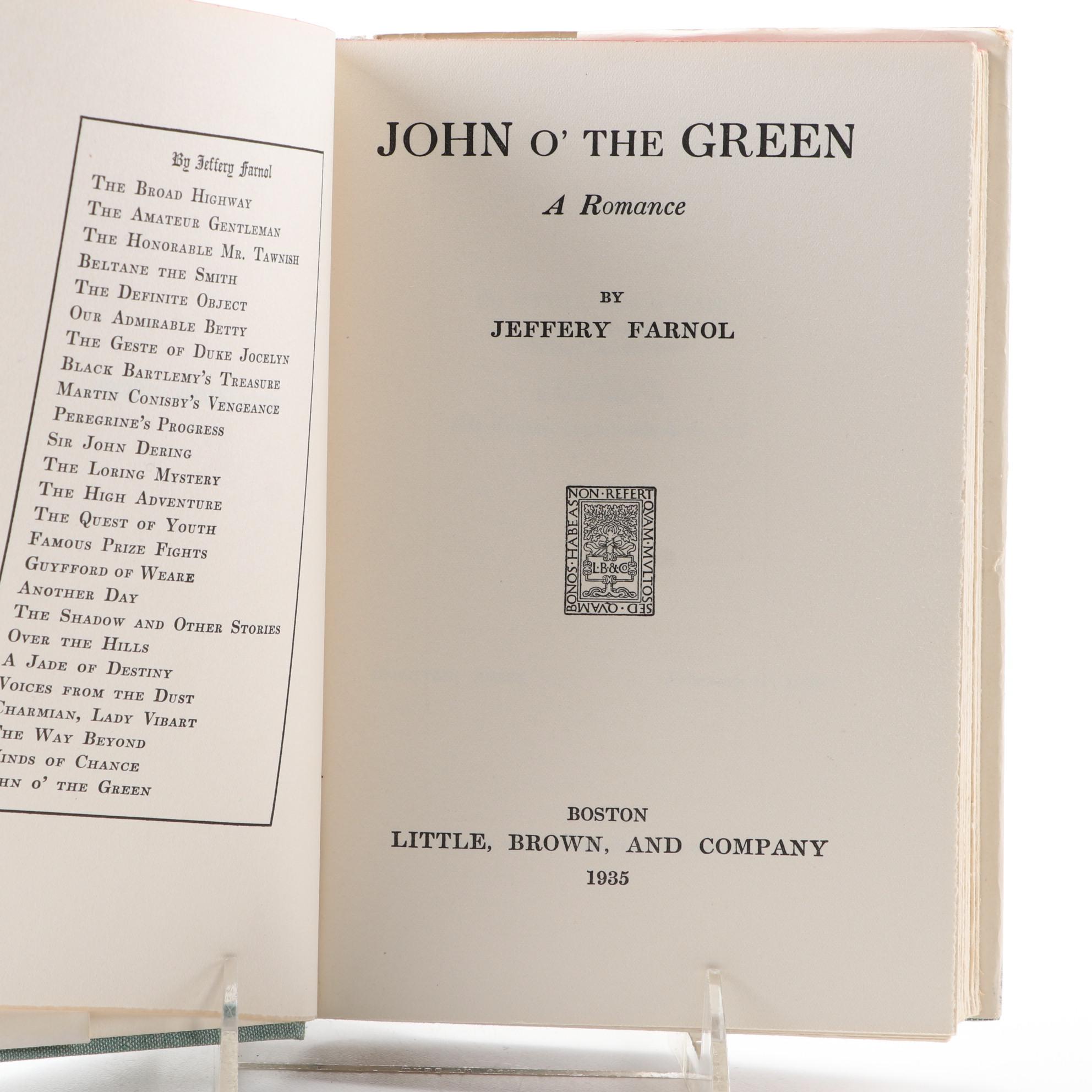 First American Edition Jeffery Farnol Novels