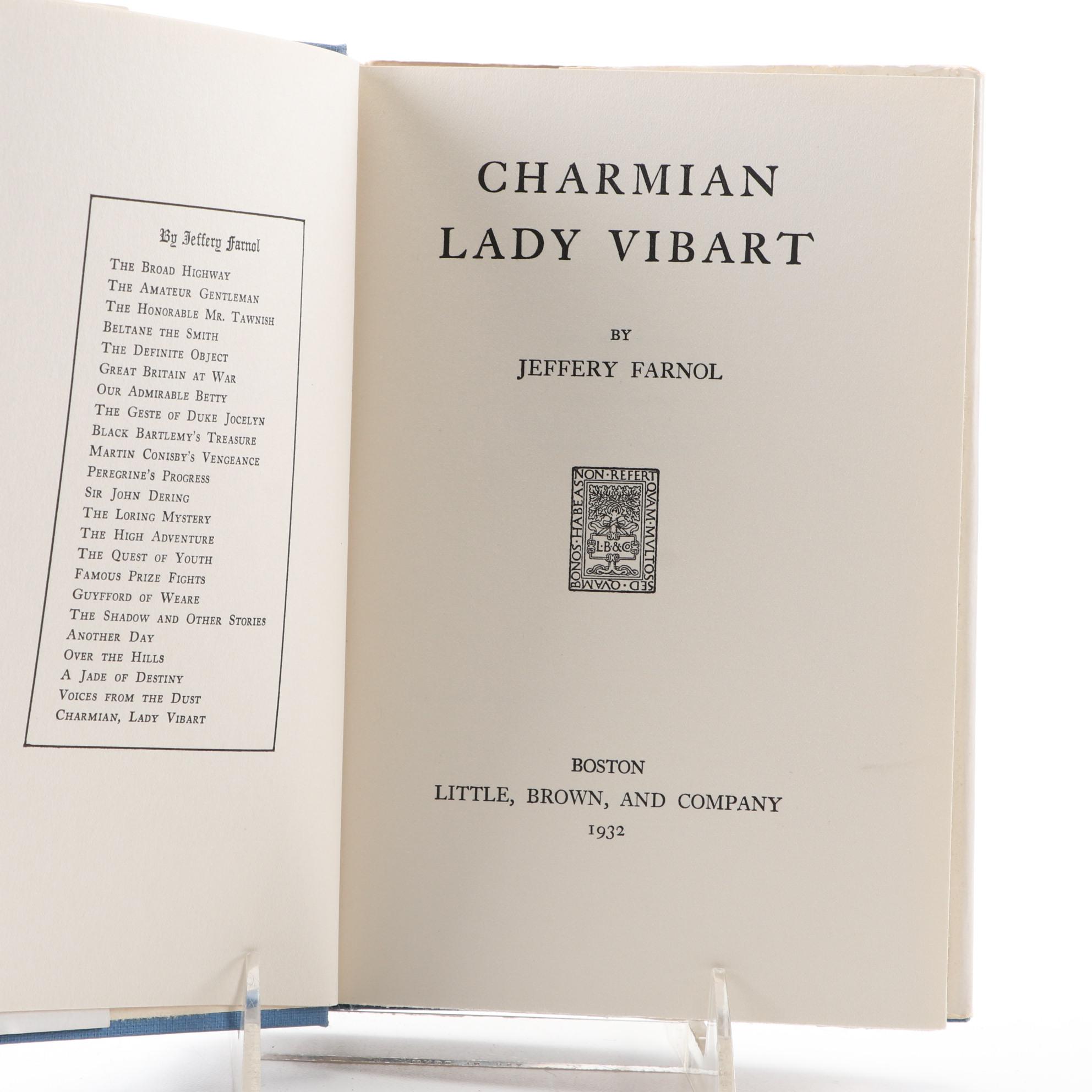 First American Edition Jeffery Farnol Novels